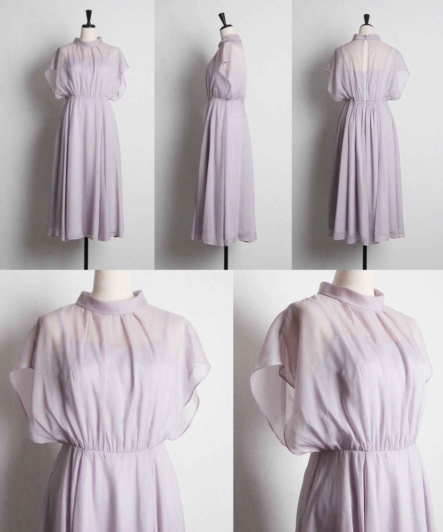 トッコ クローゼット リュクス tocco closet luxe スパン入りレース重ねシフォンドレス （ブラック） ブラック