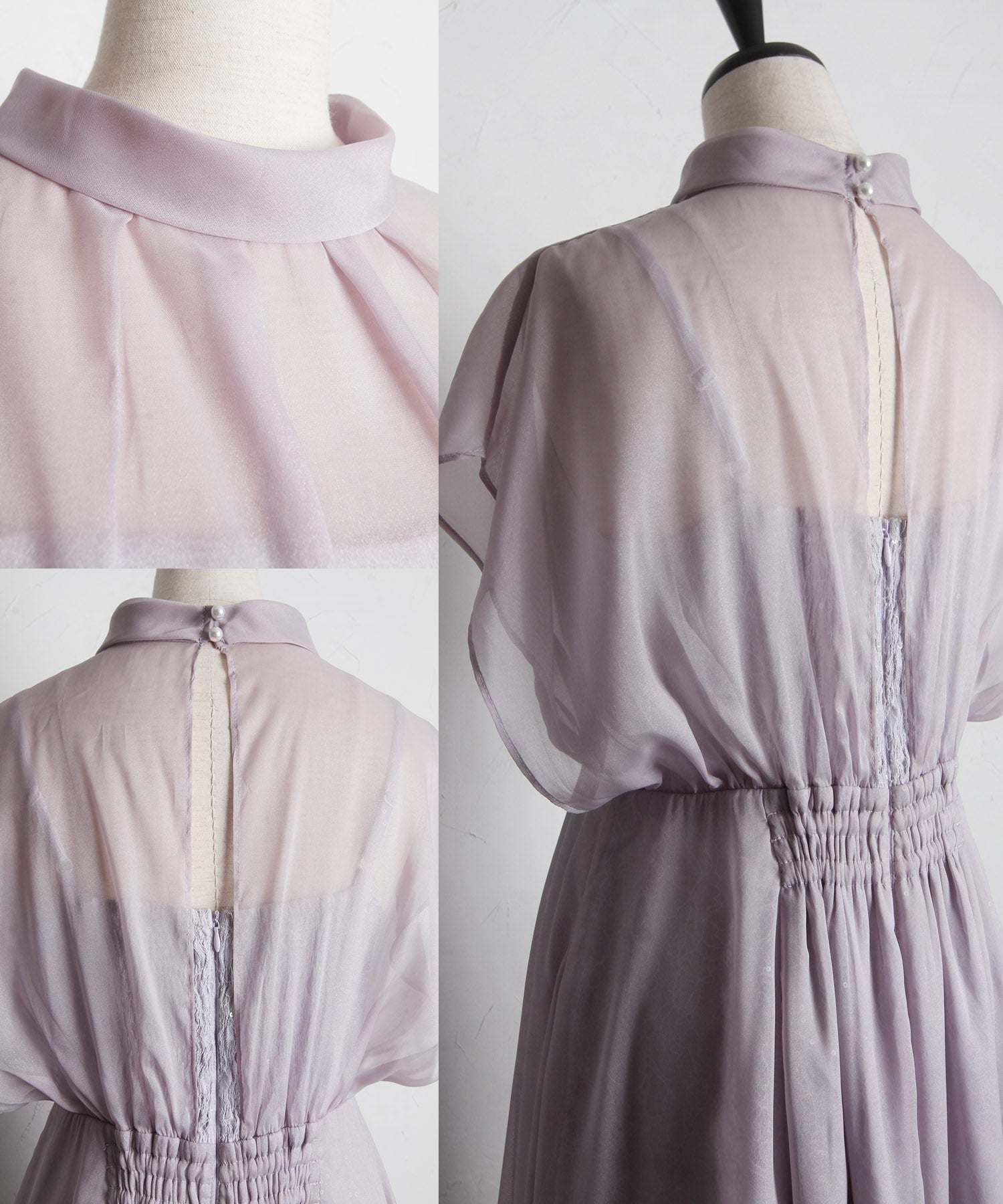 トッコ クローゼット リュクス tocco closet luxe スパン入りレース重ねシフォンドレス （ブラック） ブラック