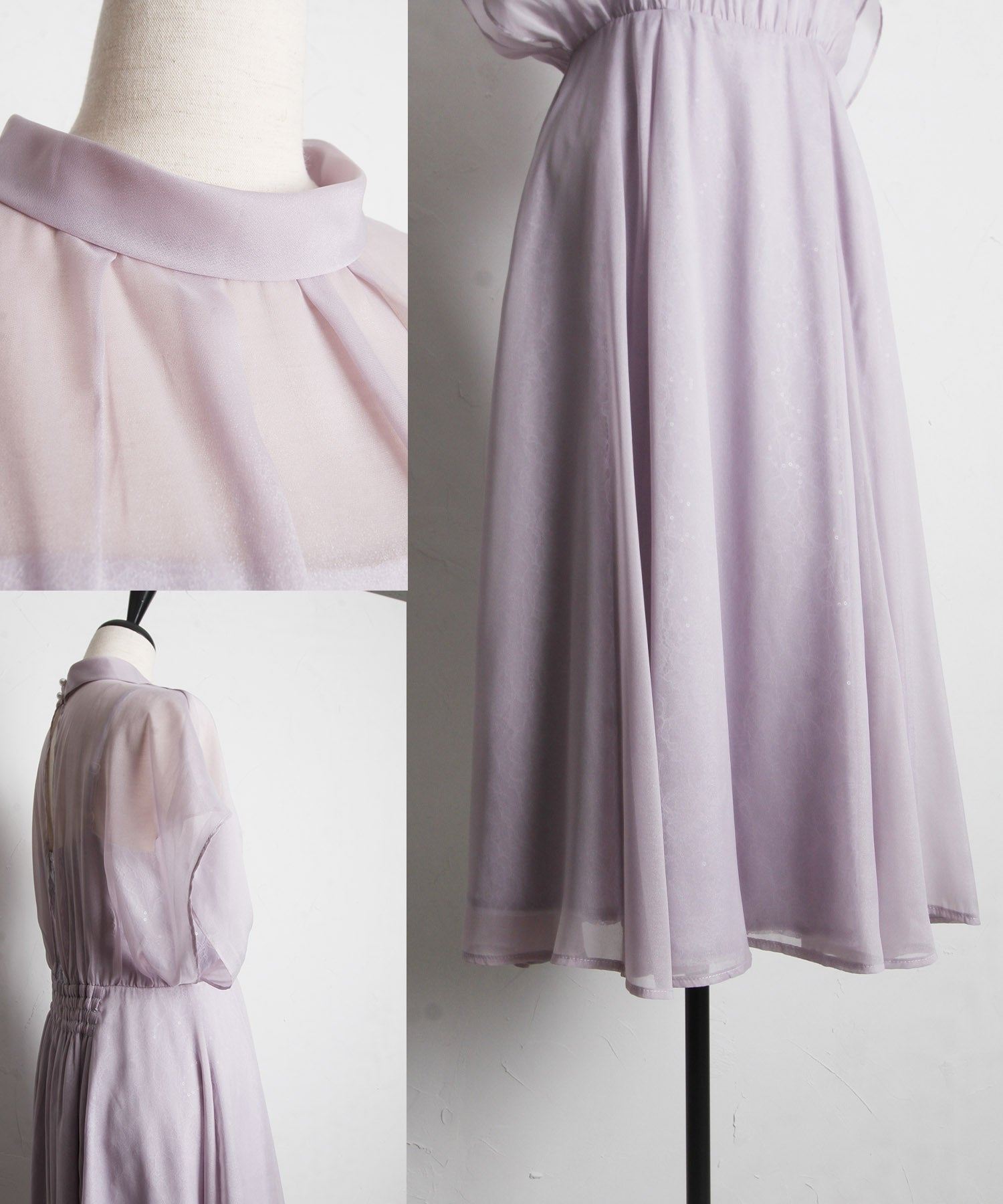 トッコ クローゼット リュクス tocco closet luxe スパン入りレース重ねシフォンドレス （ブラック） ブラック