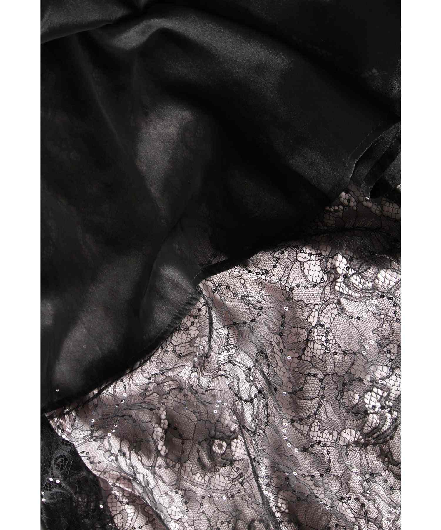 トッコ クローゼット リュクス tocco closet luxe スパン入りレース重ねシフォンドレス （ブラック） ブラック