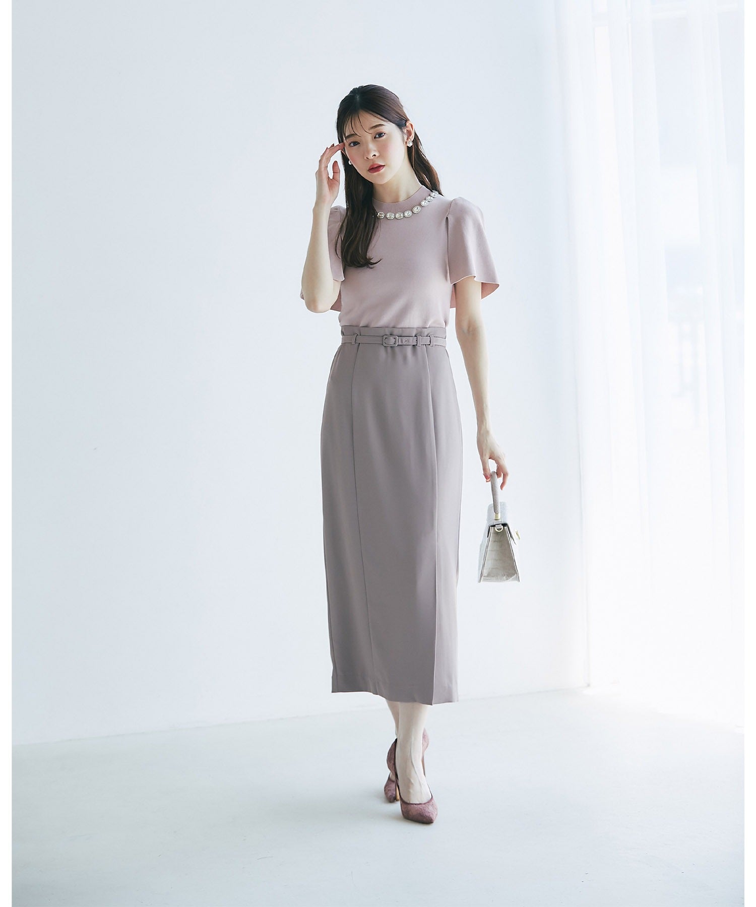 トップス TOCCO_jewelry Tocco Closet Luxe Neck Jewelry Attached Cape-Like Knit Pullover