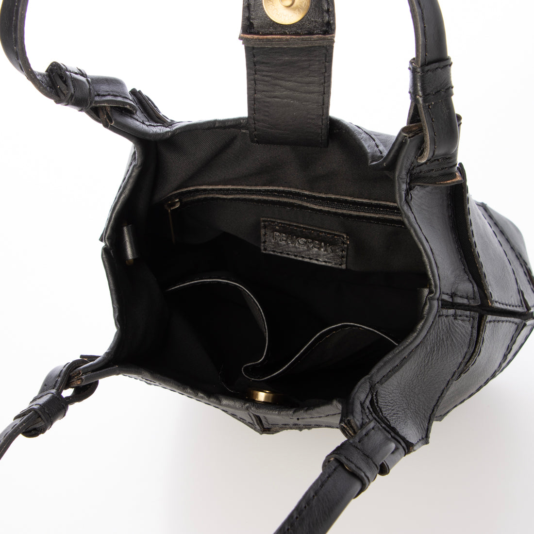 biac　sサイズ Peakspeak Peaksspeak Cow Leather Patchwork 2-Way Tote S
