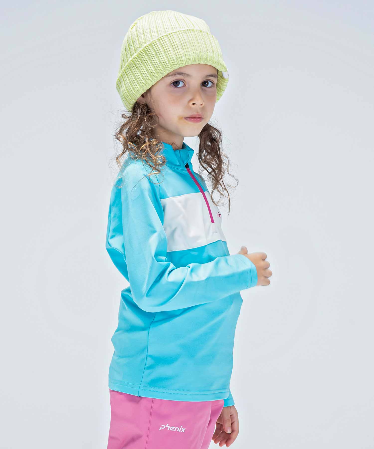 フェニックス phenix phenixCrystal Flower Junior 1/2 Zip Tee クリスタル フラワー ジュニア ハーフジップ アンダーウェア イ