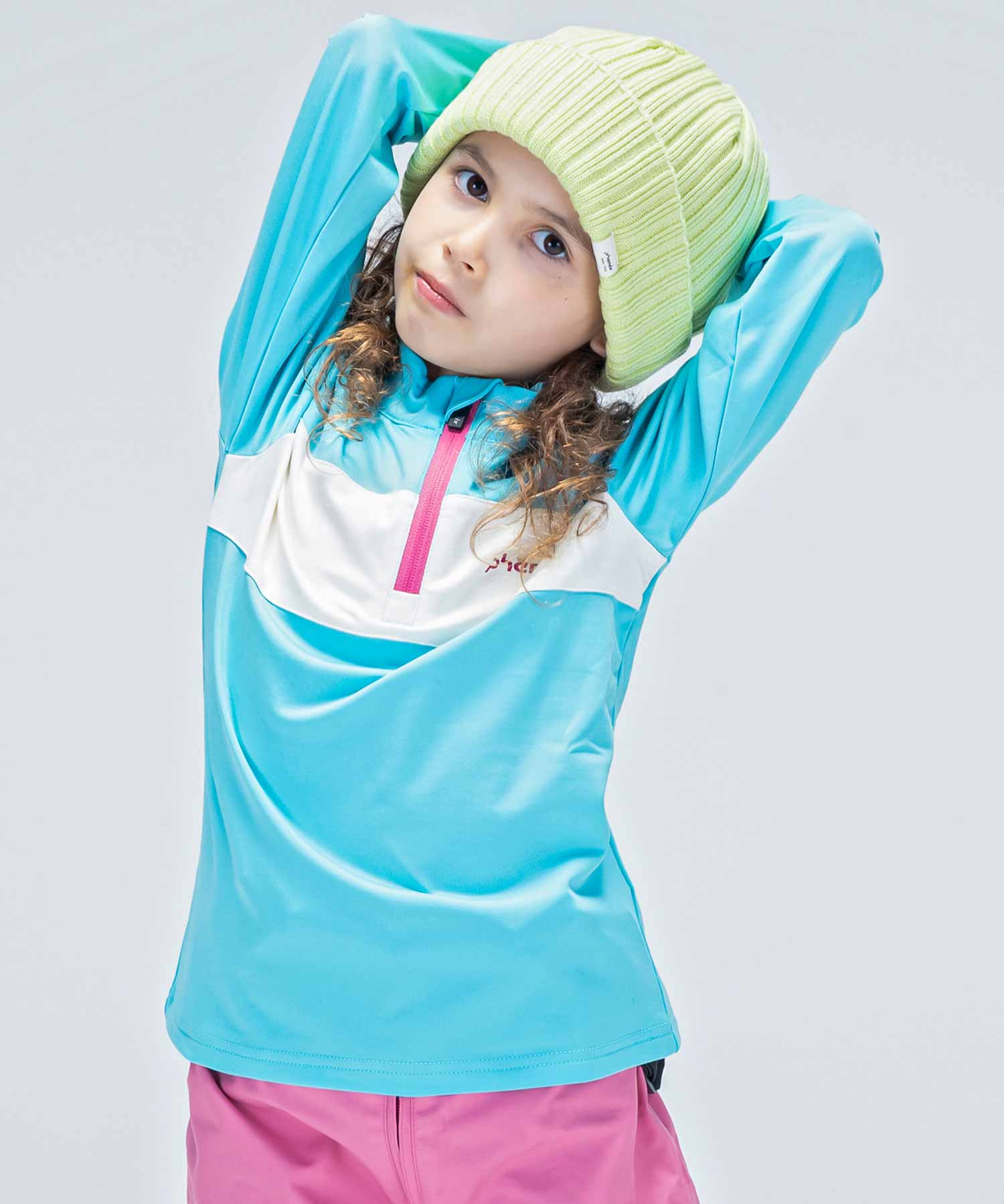 フェニックス phenix phenixCrystal Flower Junior 1/2 Zip Tee クリスタル フラワー ジュニア ハーフジップ アンダーウェア イ