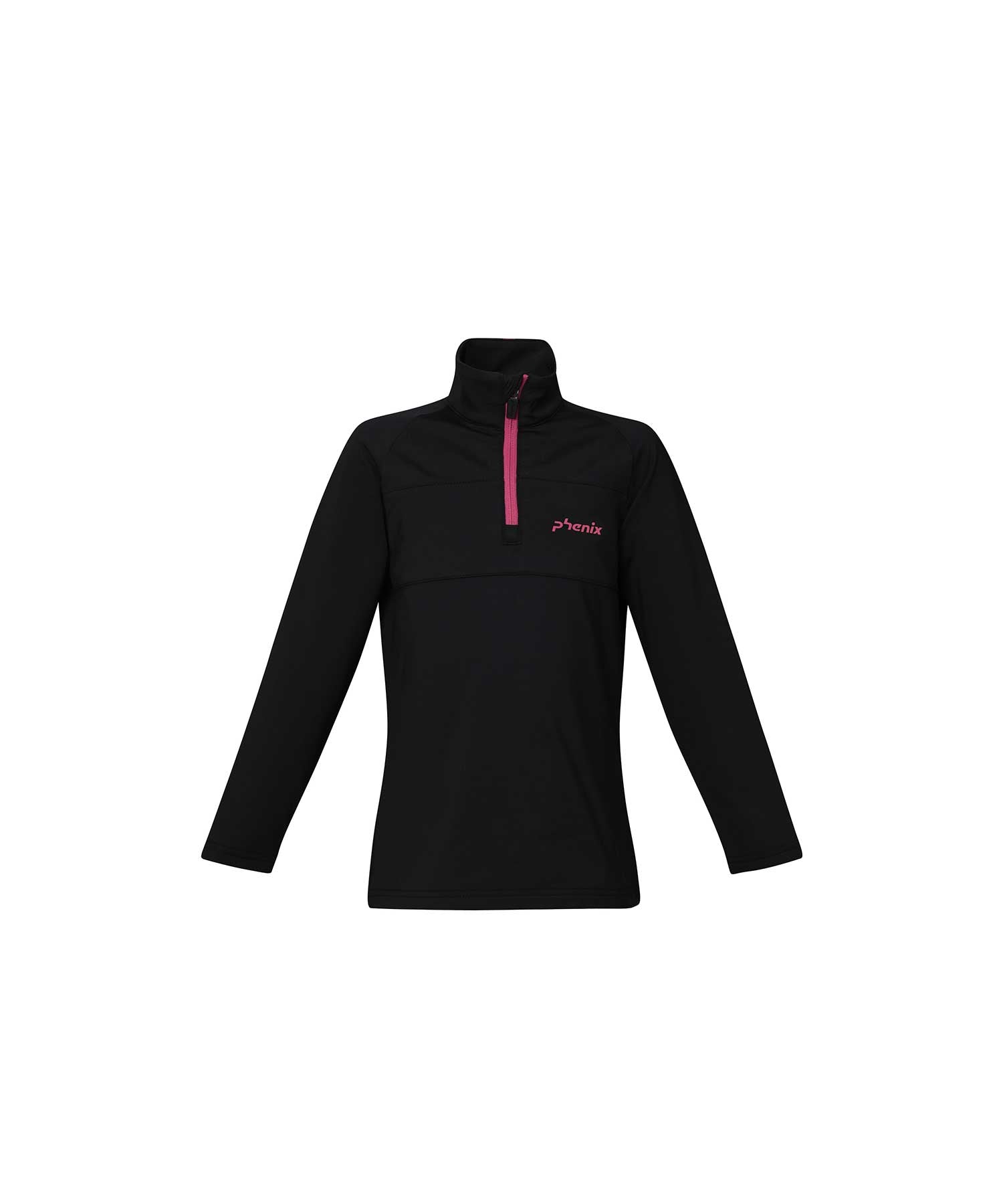 フェニックス phenix phenixCrystal Flower Junior 1/2 Zip Tee クリスタル フラワー ジュニア ハーフジップ アンダーウェア イ,BLACK