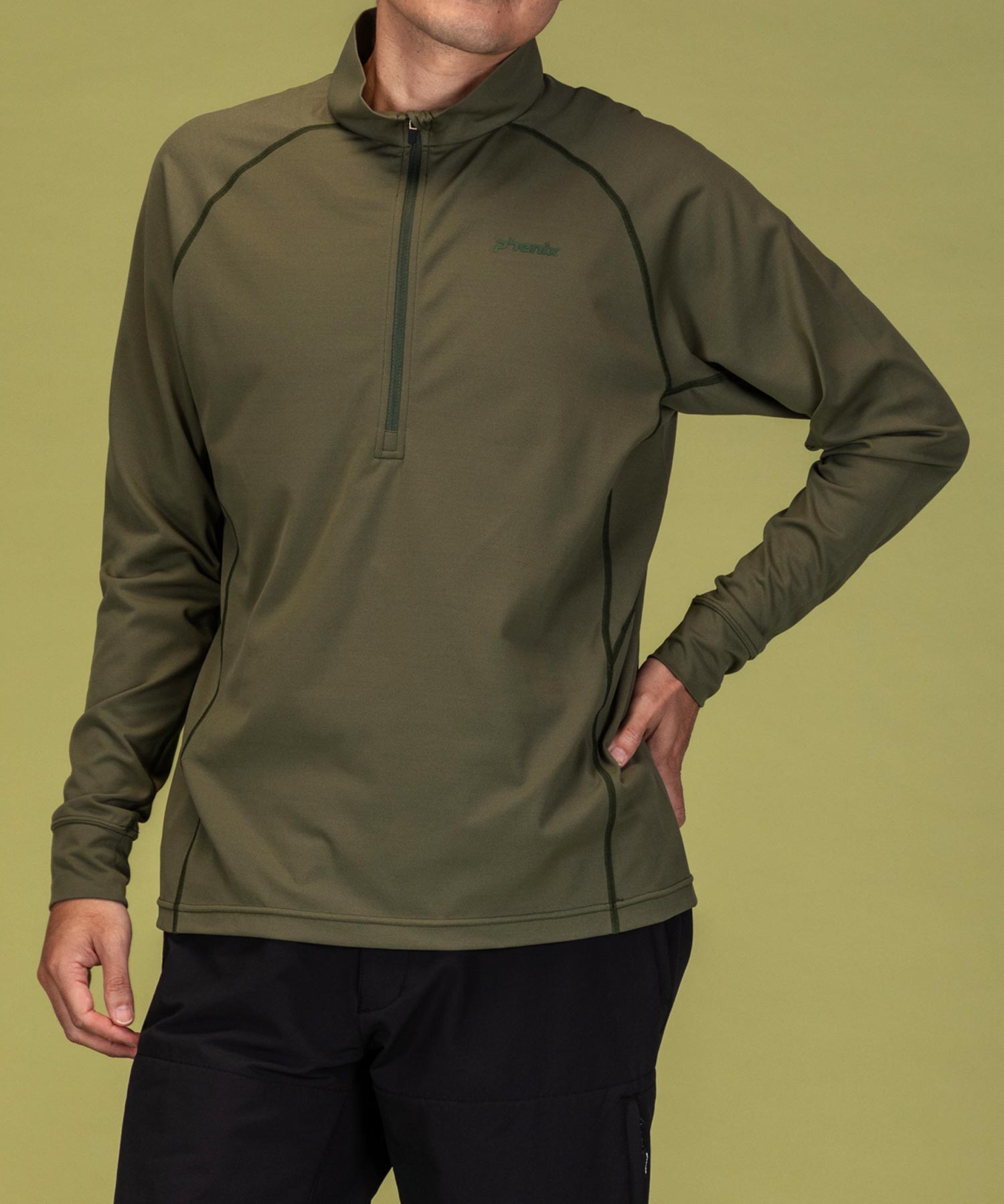 Phoenix phenix phenix OUTDOOR half-zip long-sleeve T-shirt men's T-shirt quick-drying stretch antibacterial deodorant inner