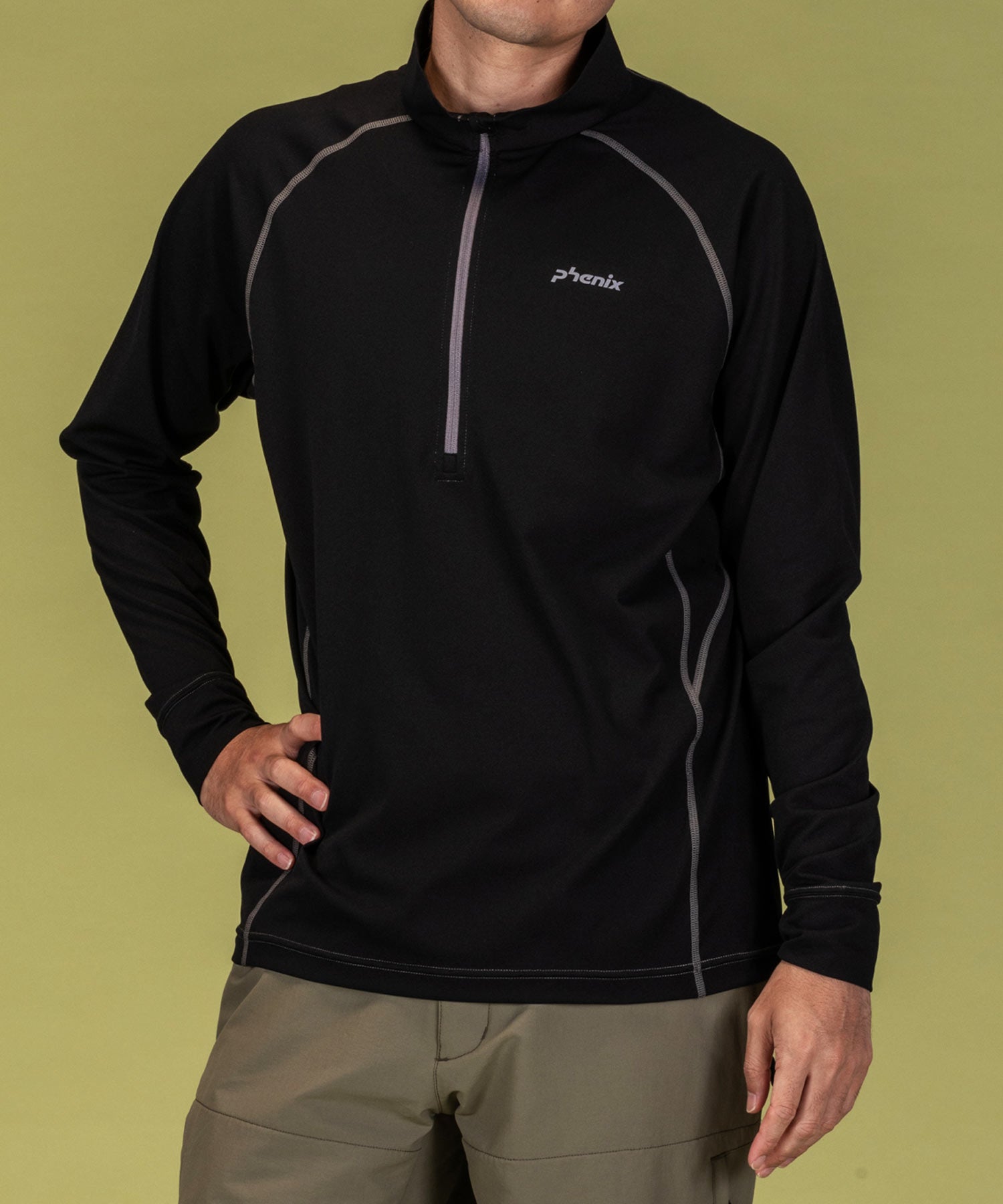 Phoenix phenix phenix OUTDOOR half-zip long-sleeve T-shirt men's T-shirt quick-drying stretch antibacterial deodorant inner