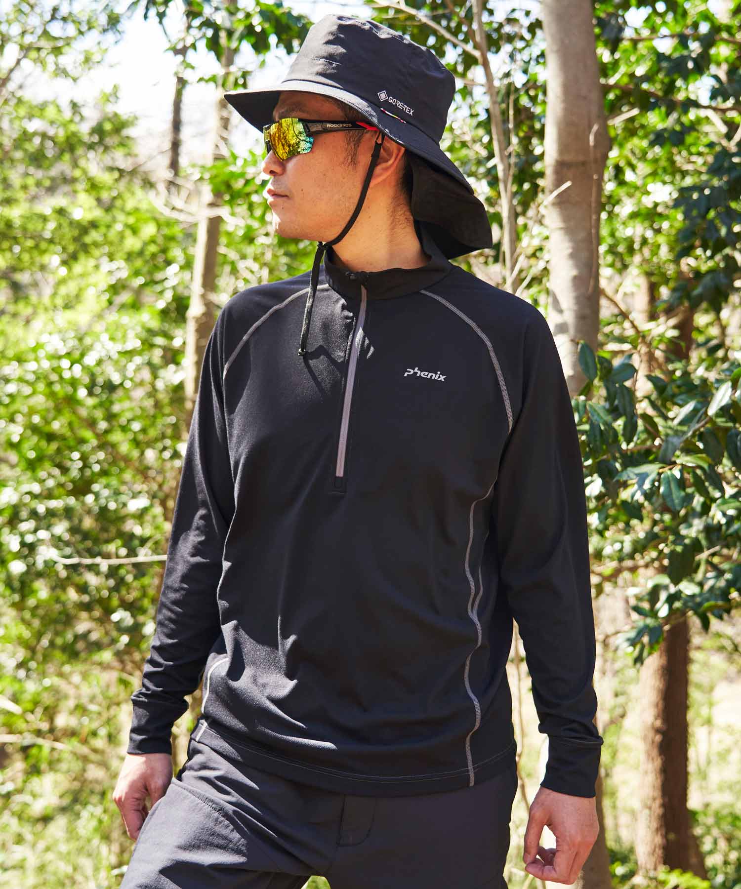 Phoenix phenix phenix OUTDOOR half-zip long-sleeve T-shirt men's T-shirt quick-drying stretch antibacterial deodorant inner