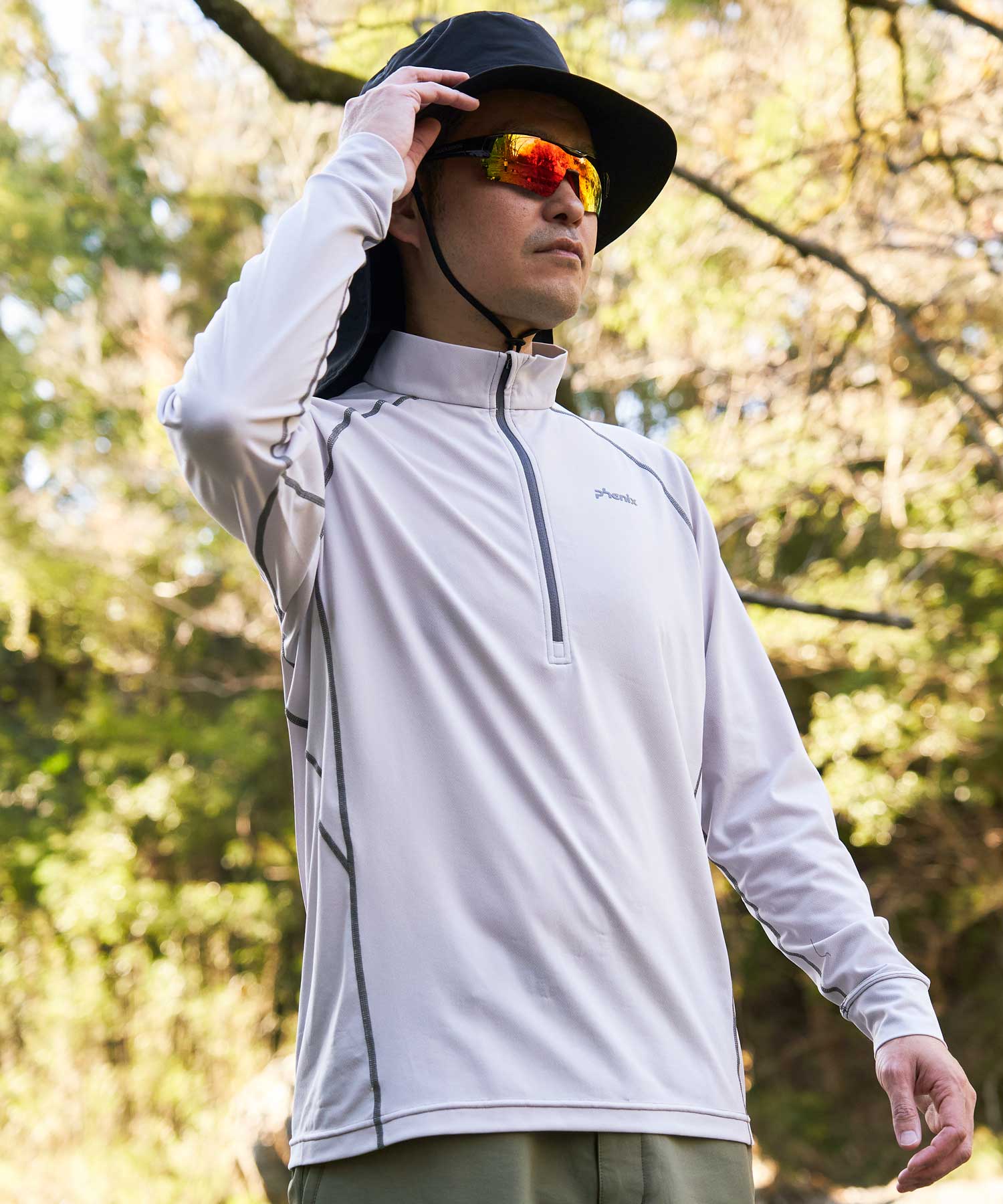 Phoenix phenix phenix OUTDOOR half-zip long-sleeve T-shirt men's T-shirt quick-drying stretch antibacterial deodorant inner