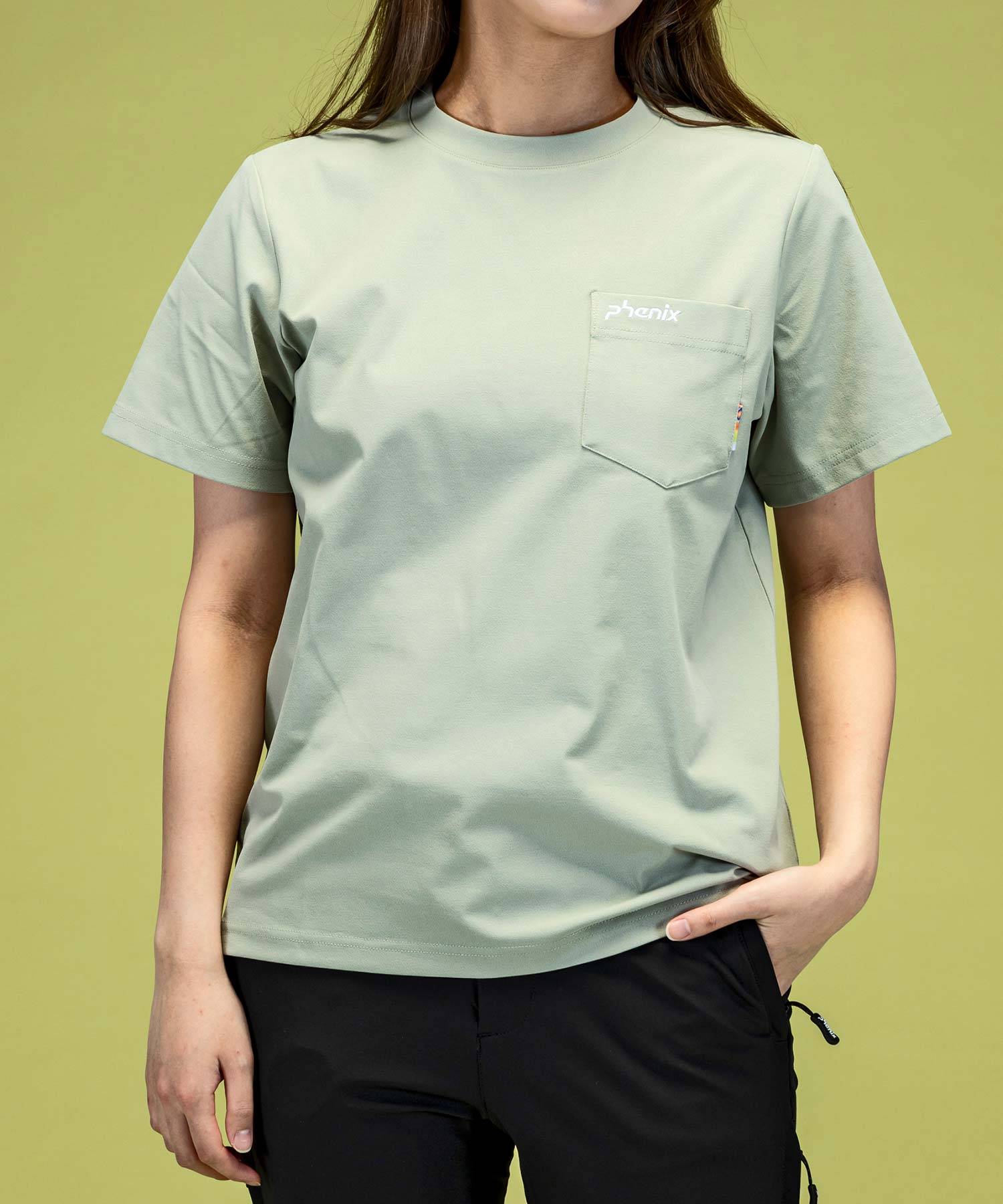 フェニックス phenix phenix OUTDOORポケットTーシャツ レディースTシャツ 速乾 ストレッチ 抗菌 防臭 インナー,ミストグリーン