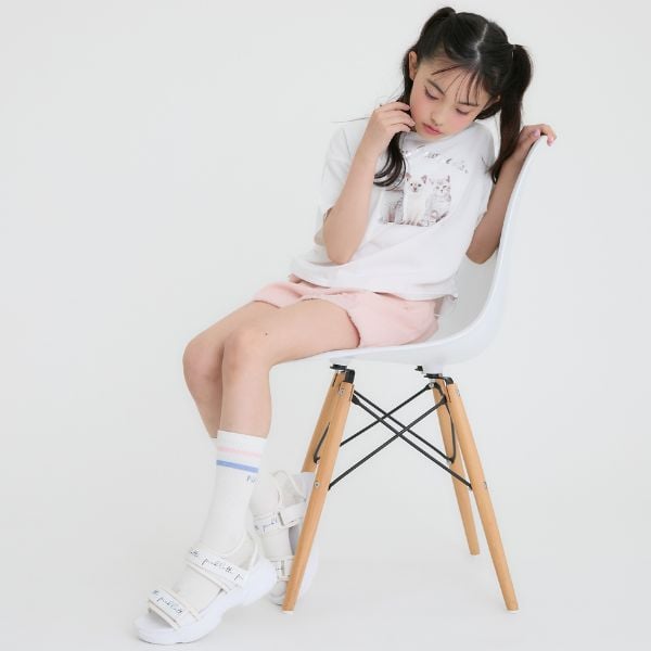ピンク ラテ PINK-latte 2本ベルトサンダル （白） 白