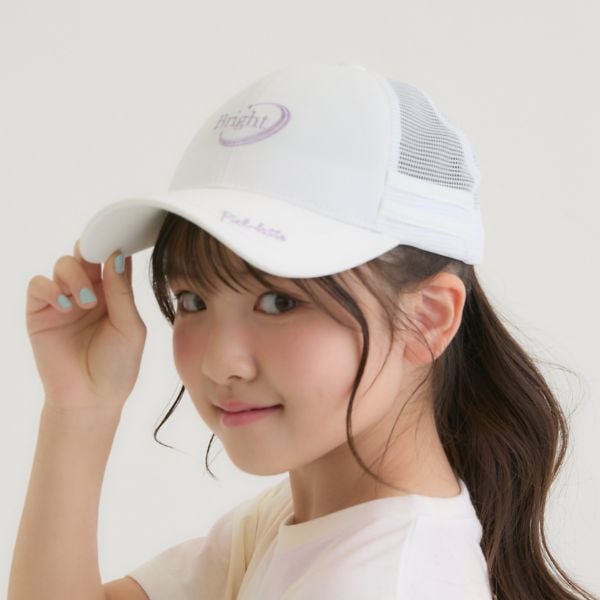 ピンク ラテ PINK-latte ヨコラインロゴメッシュキャップ （白） 白