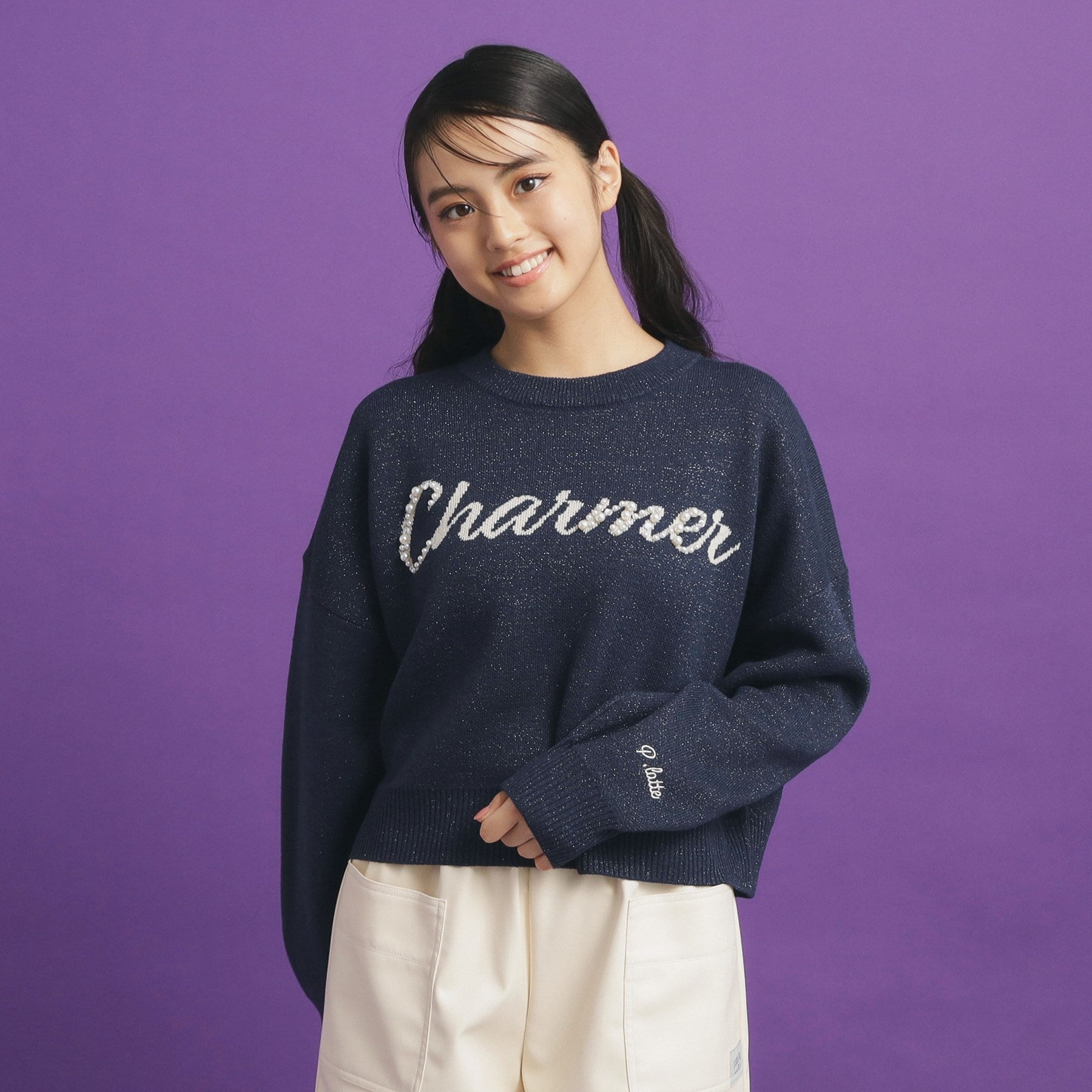 pink Latte PINK-latte Lamé Jacquard Knit
