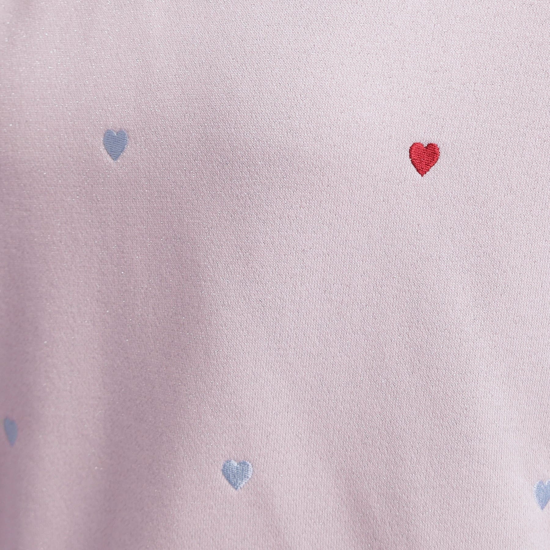 ピンク ラテ PINK-latte 総 刺繍ラメ裏毛トップス