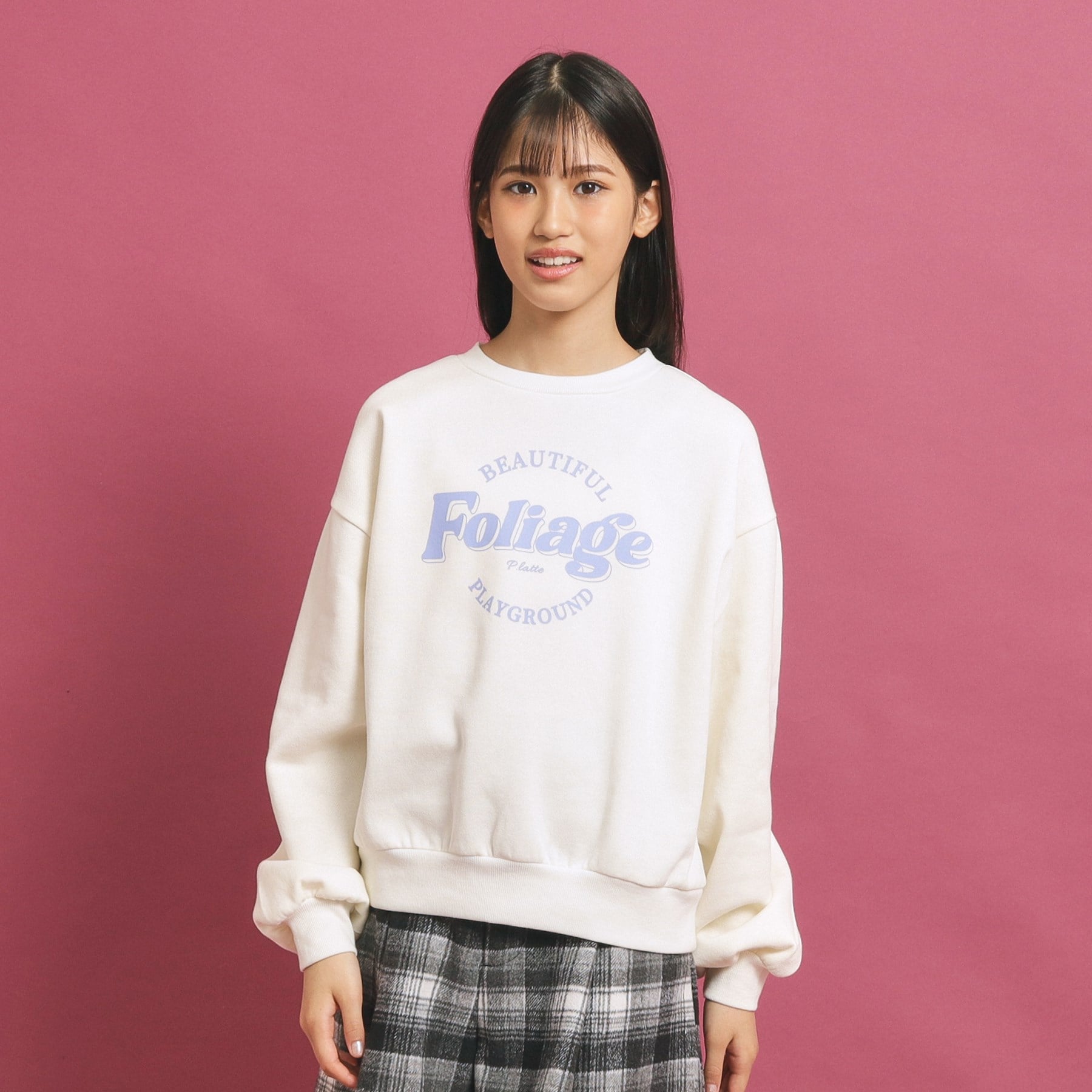ピンク ラテ PINK-latte コットン混裏起毛スウェット