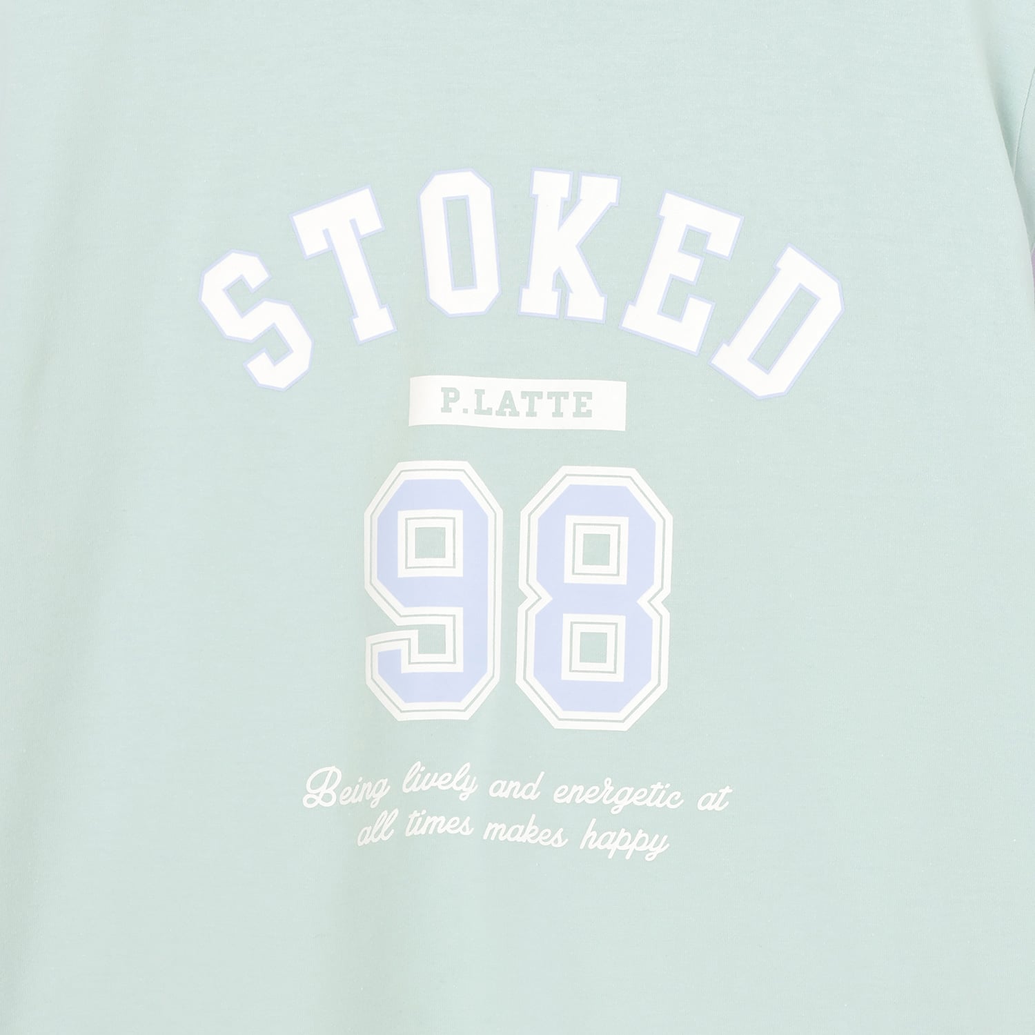 ピンク ラテ PINK-latte 袖チュール切替ナンバリング半袖Tシャツ （黒） 黒