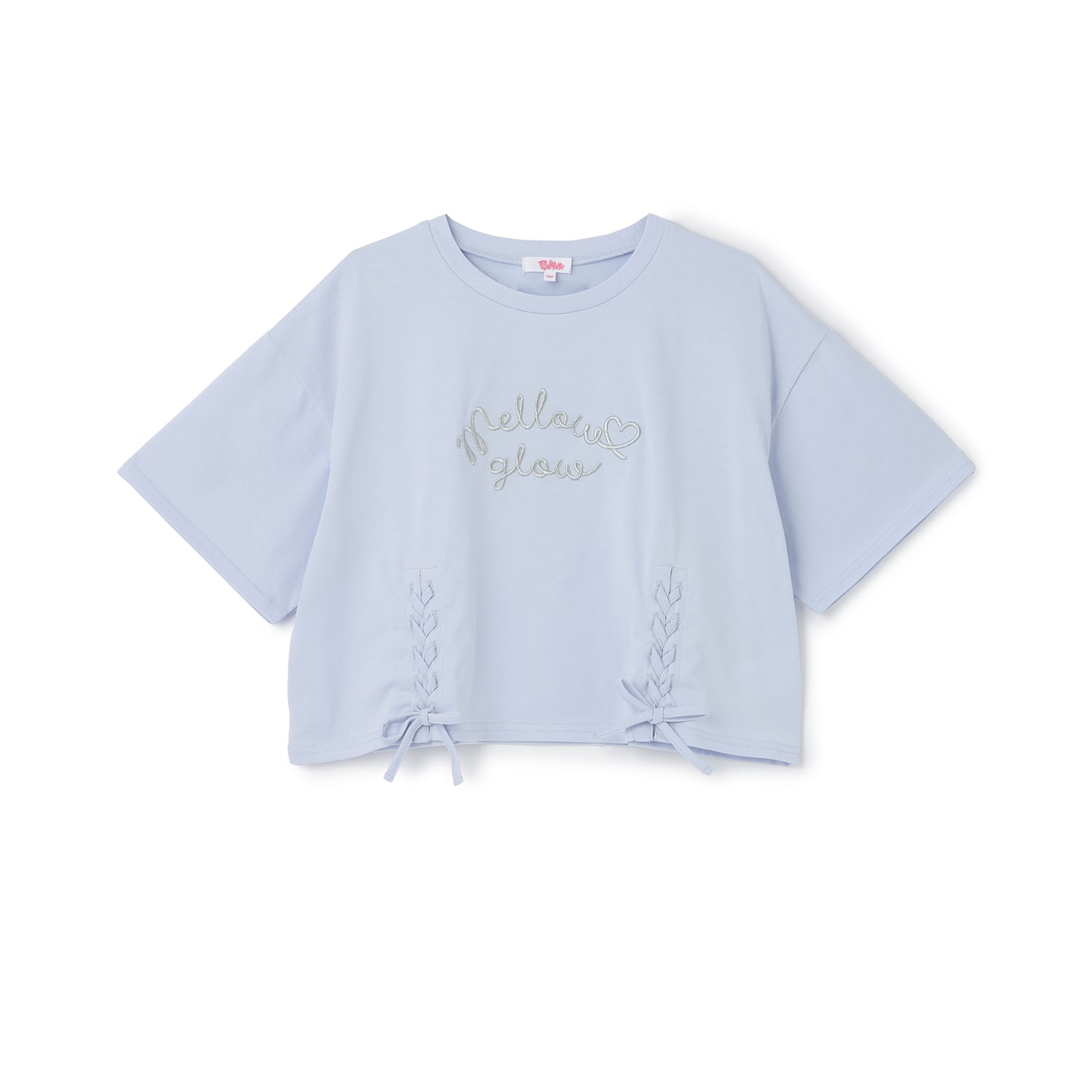ピンク ラテ PINK-latte アソート柄レースアップ半袖Tシャツ （オフ ホワイト） オフ ホワイト