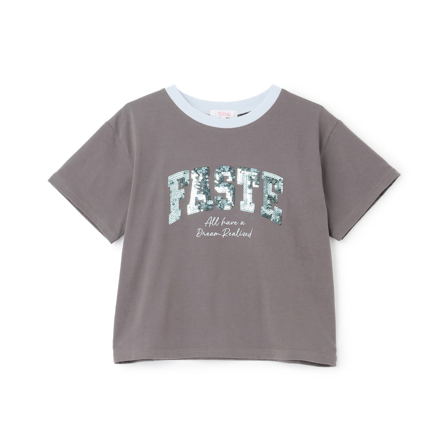 ピンク ラテ PINK-latte 【接触冷感】キラキラカレッジリンガー半袖Tシャツ （ミント） ミント