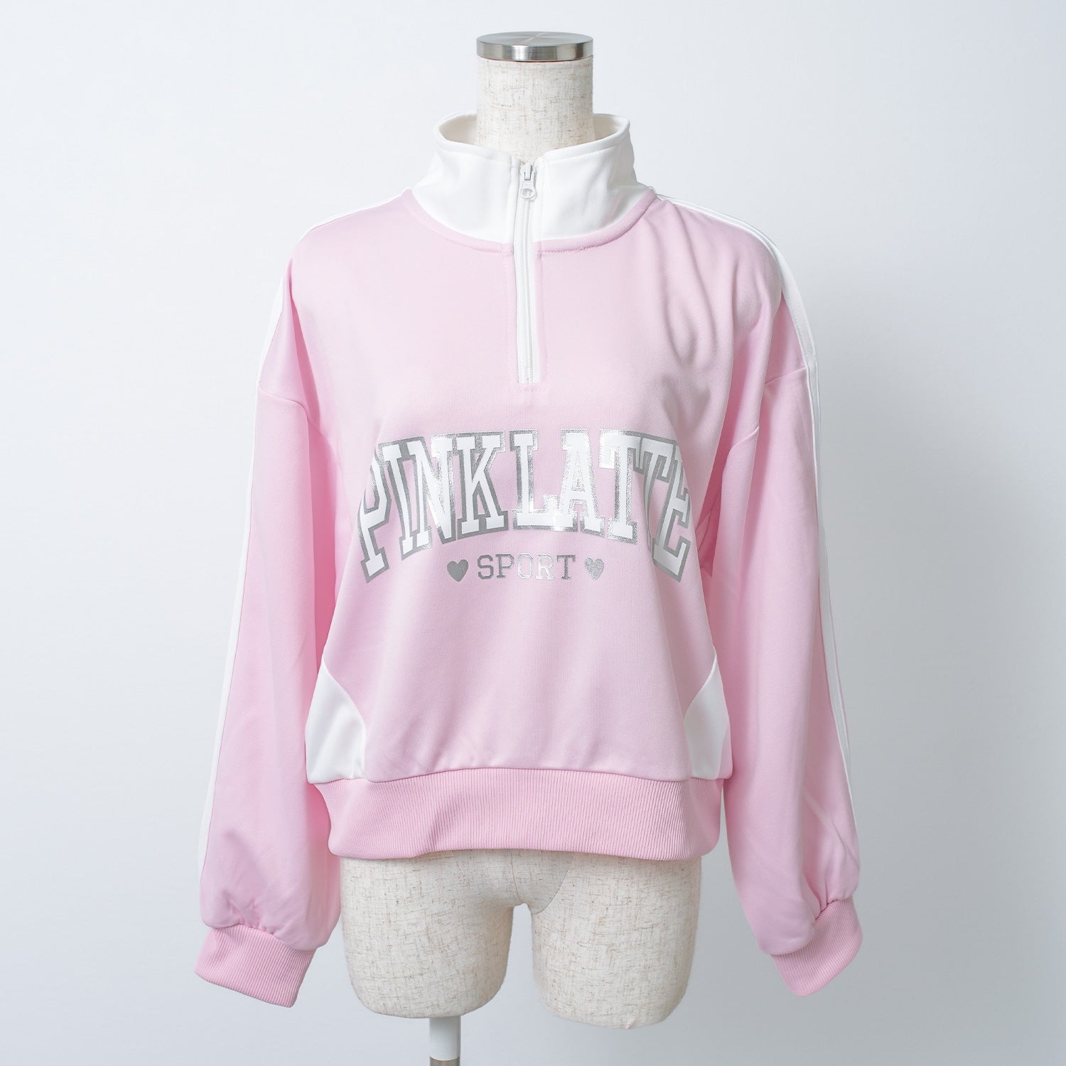 ピンク ラテ PINK-latte PINK latte SPORT 袖ラインハーフジップジャージ （5） 5