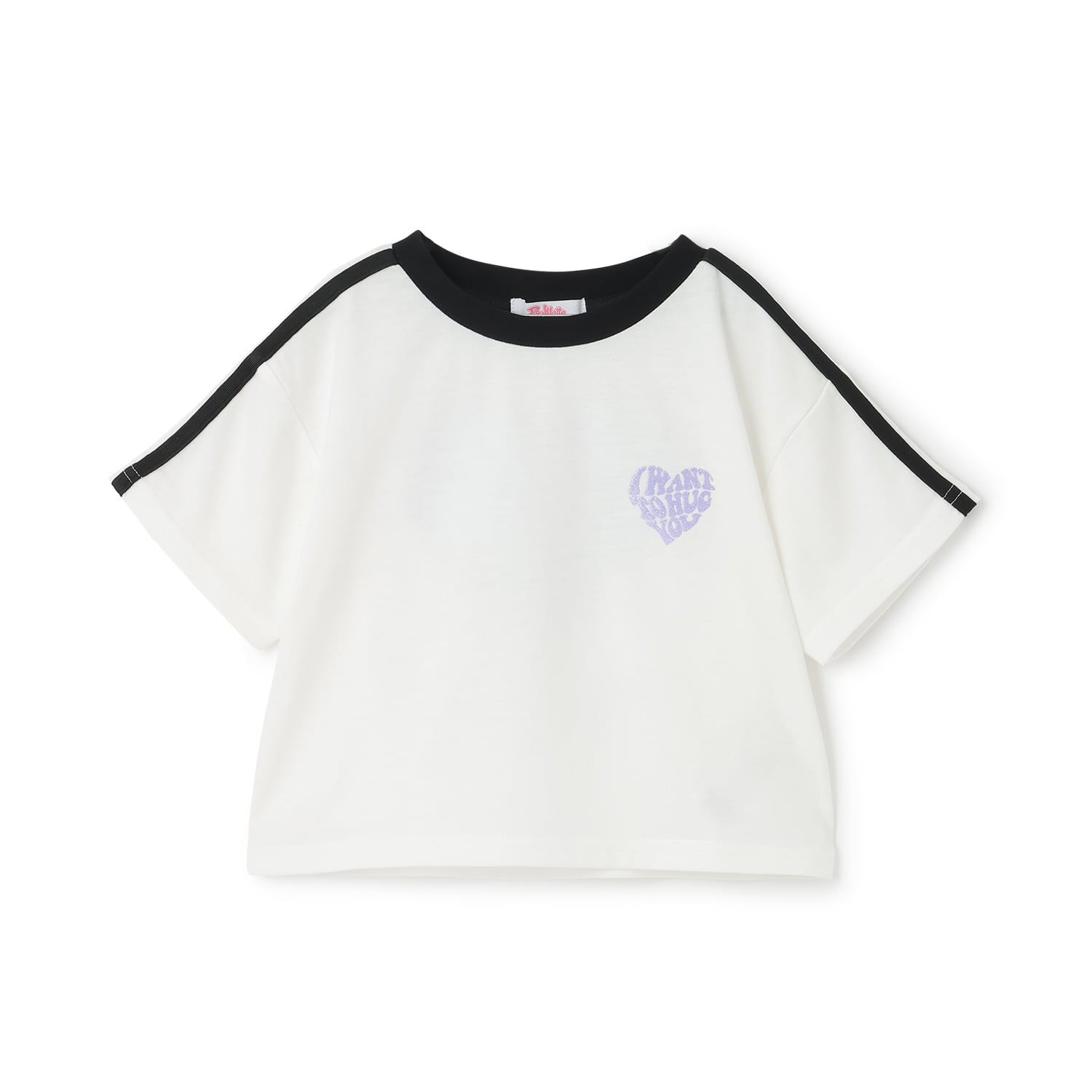 ピンク ラテ PINK-latte 【接触冷感】ハート袖ライン半袖Tシャツ （サックス） サックス