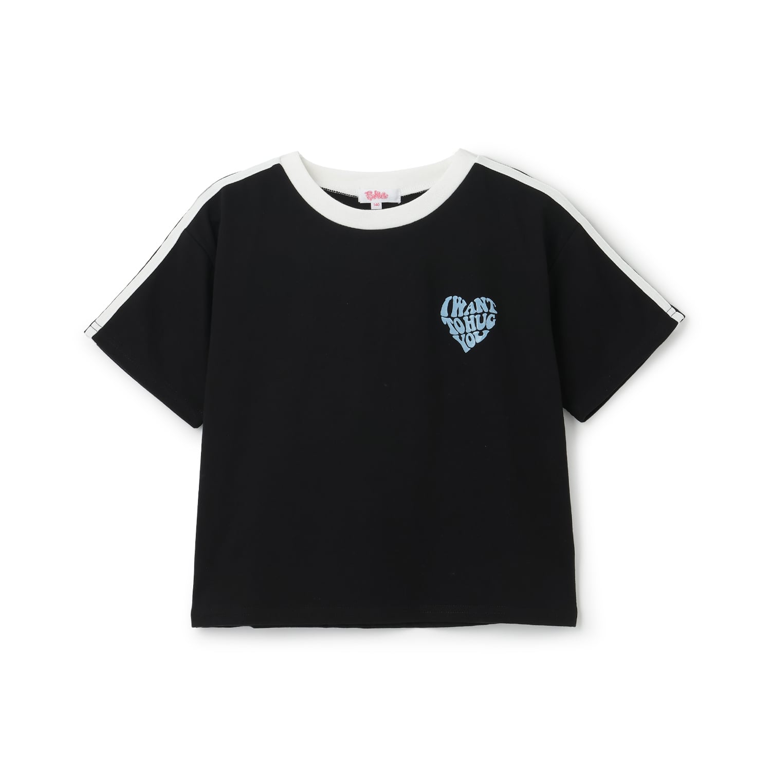 ピンク ラテ PINK-latte 【接触冷感】ハート袖ライン半袖Tシャツ （サックス） サックス
