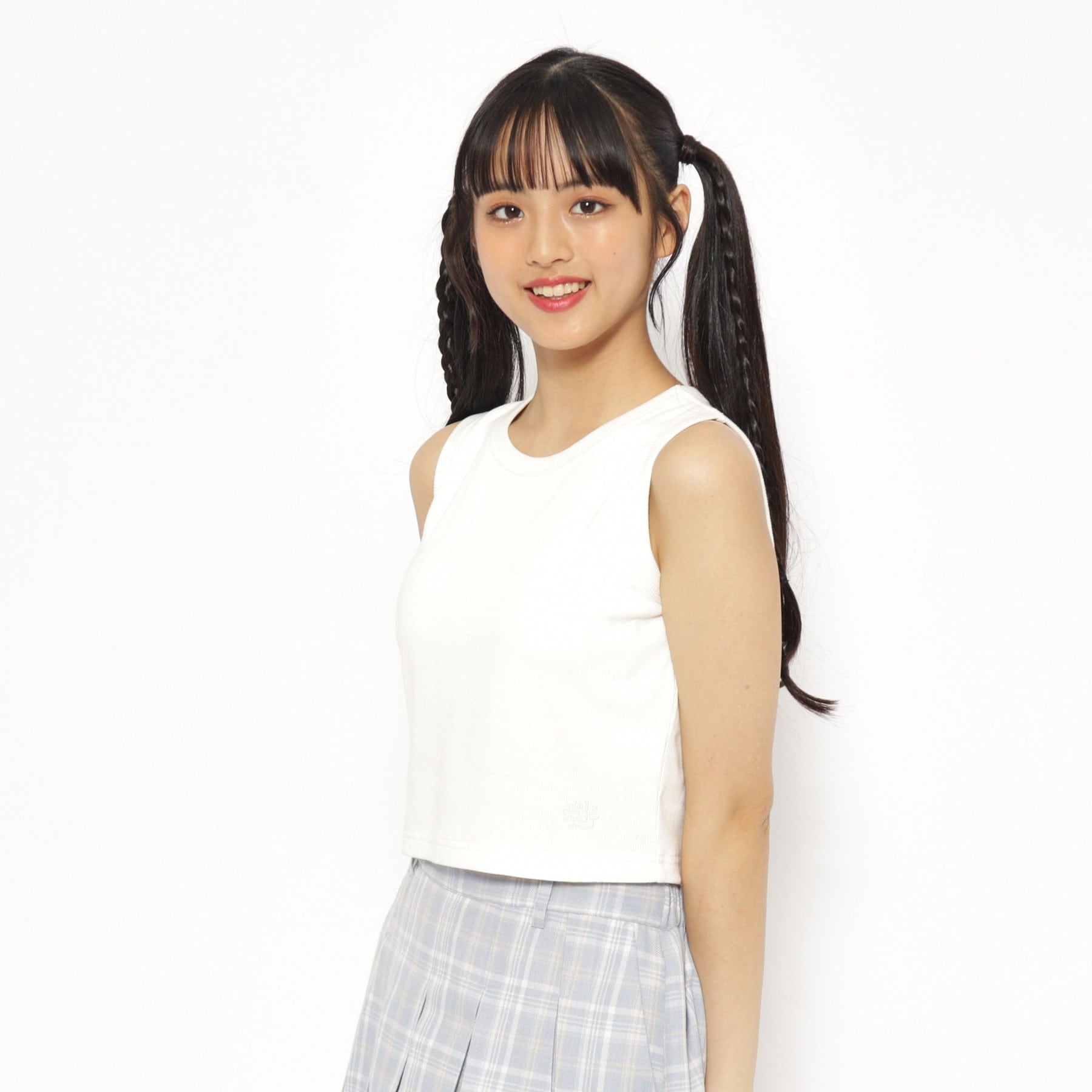 ピンク ラテ PINK-latte 【パッド付】テレコアメリカンスリーブタンク