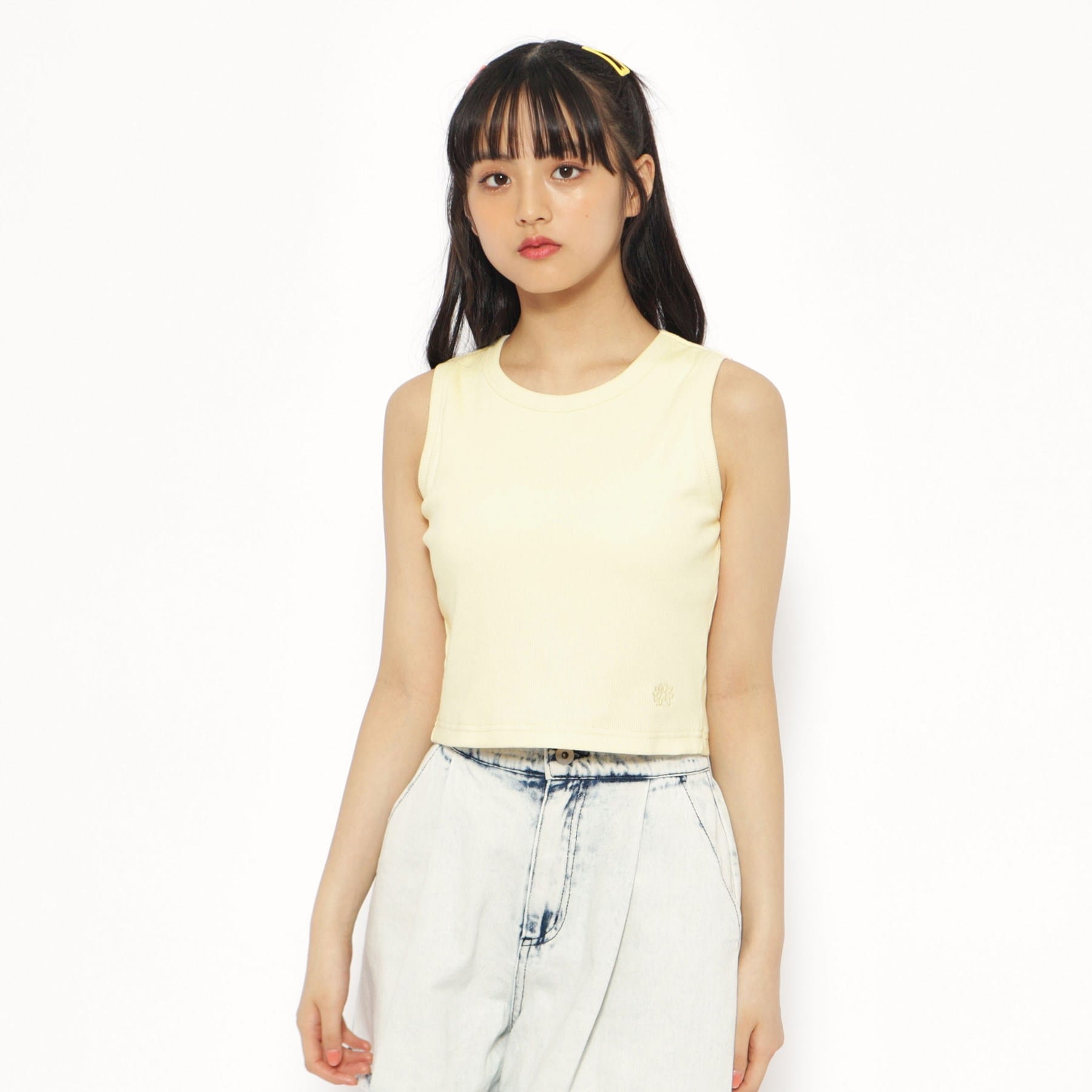 ピンク ラテ PINK-latte 【パッド付】テレコアメリカンスリーブタンク