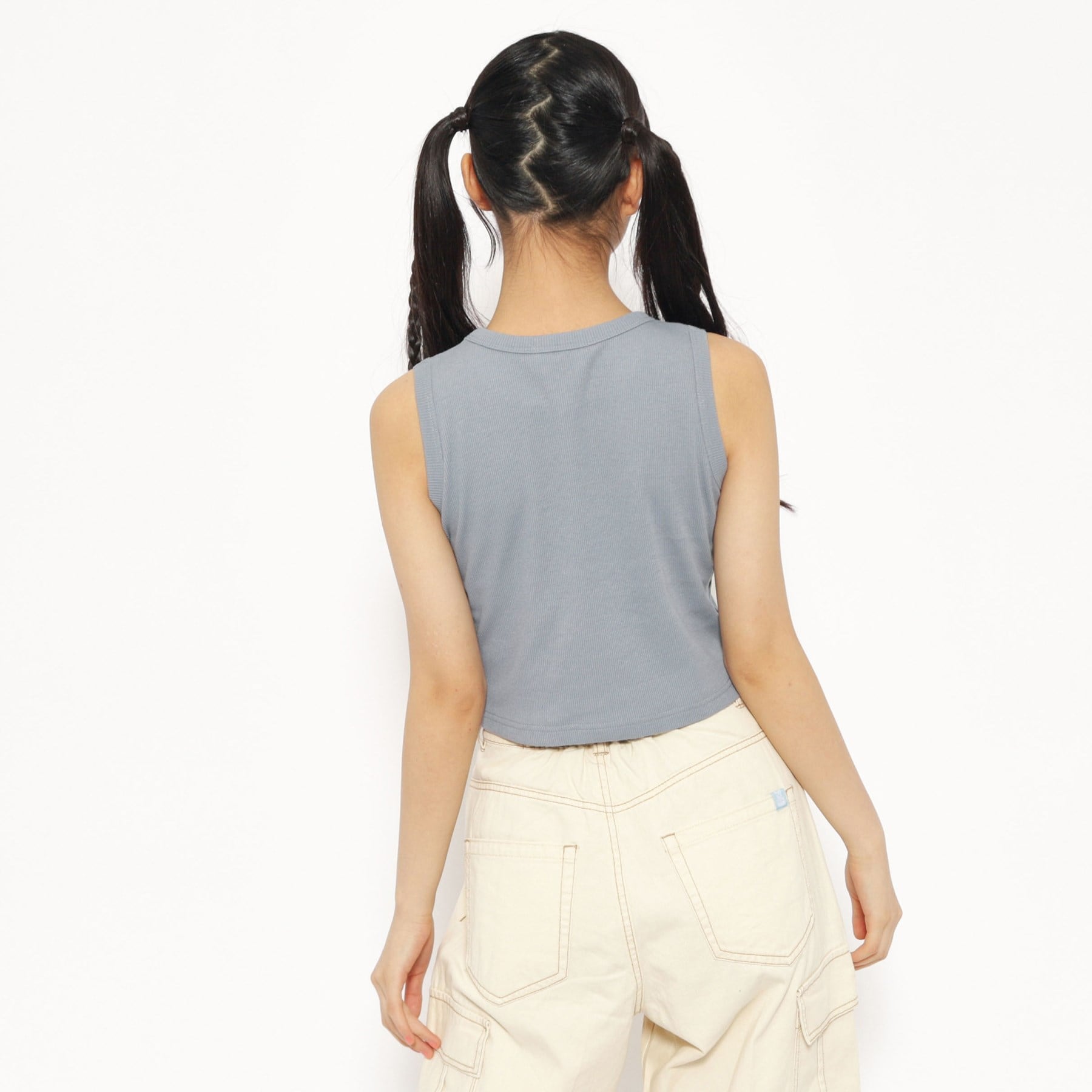 ピンク ラテ PINK-latte 【パッド付】テレコアメリカンスリーブタンク