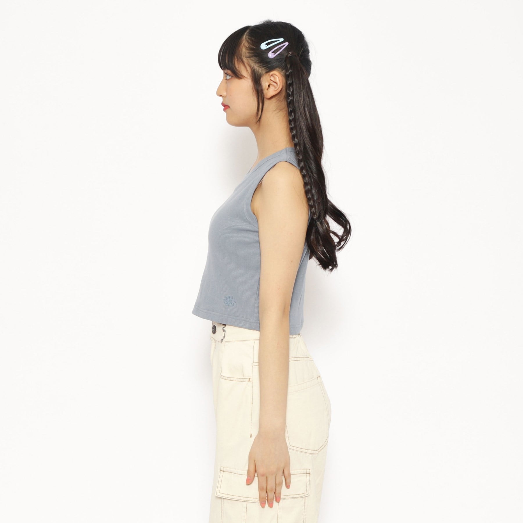 ピンク ラテ PINK-latte 【パッド付】テレコアメリカンスリーブタンク