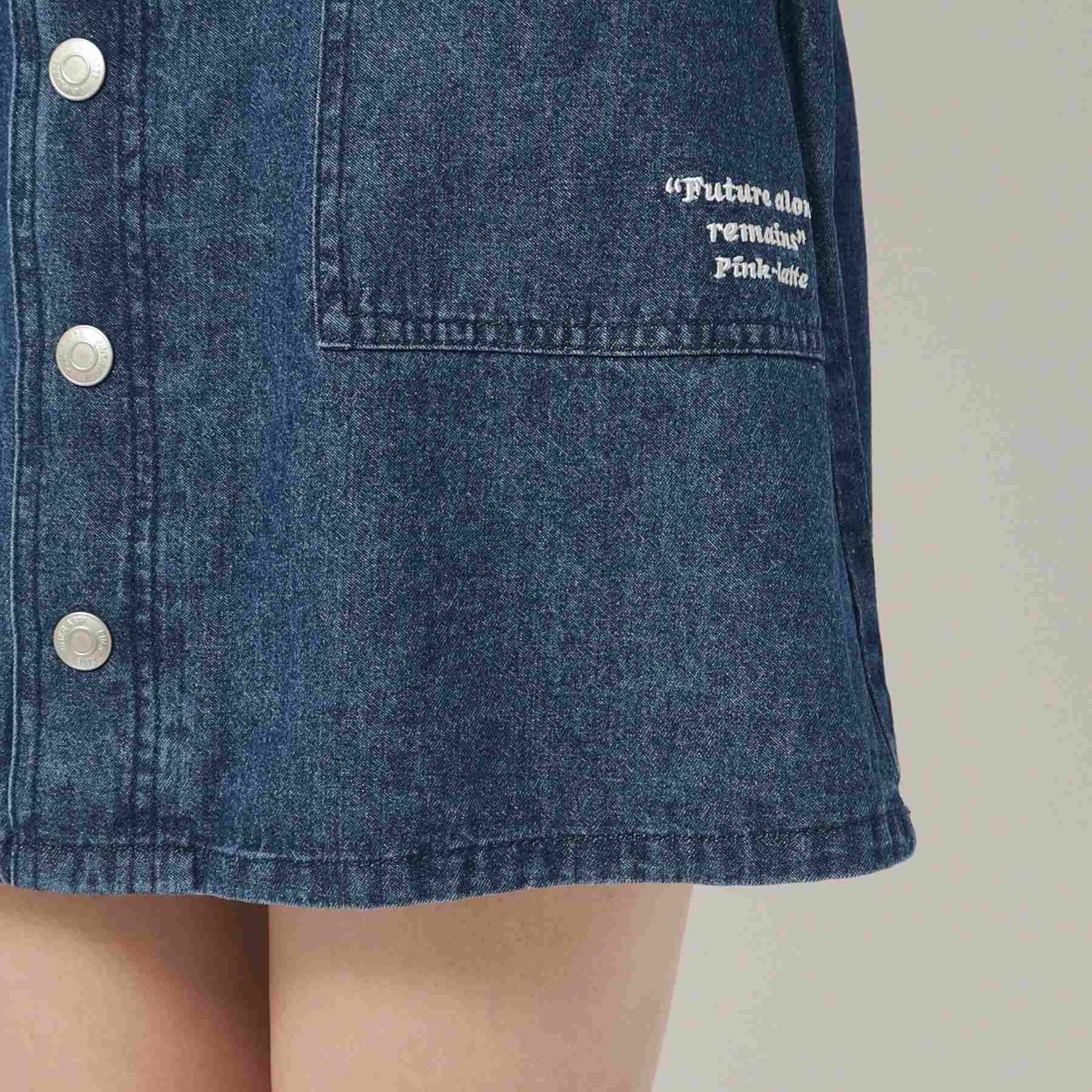 ピンク ラテ PINK-latte 【アジャスターあり】前ボタンスカート
