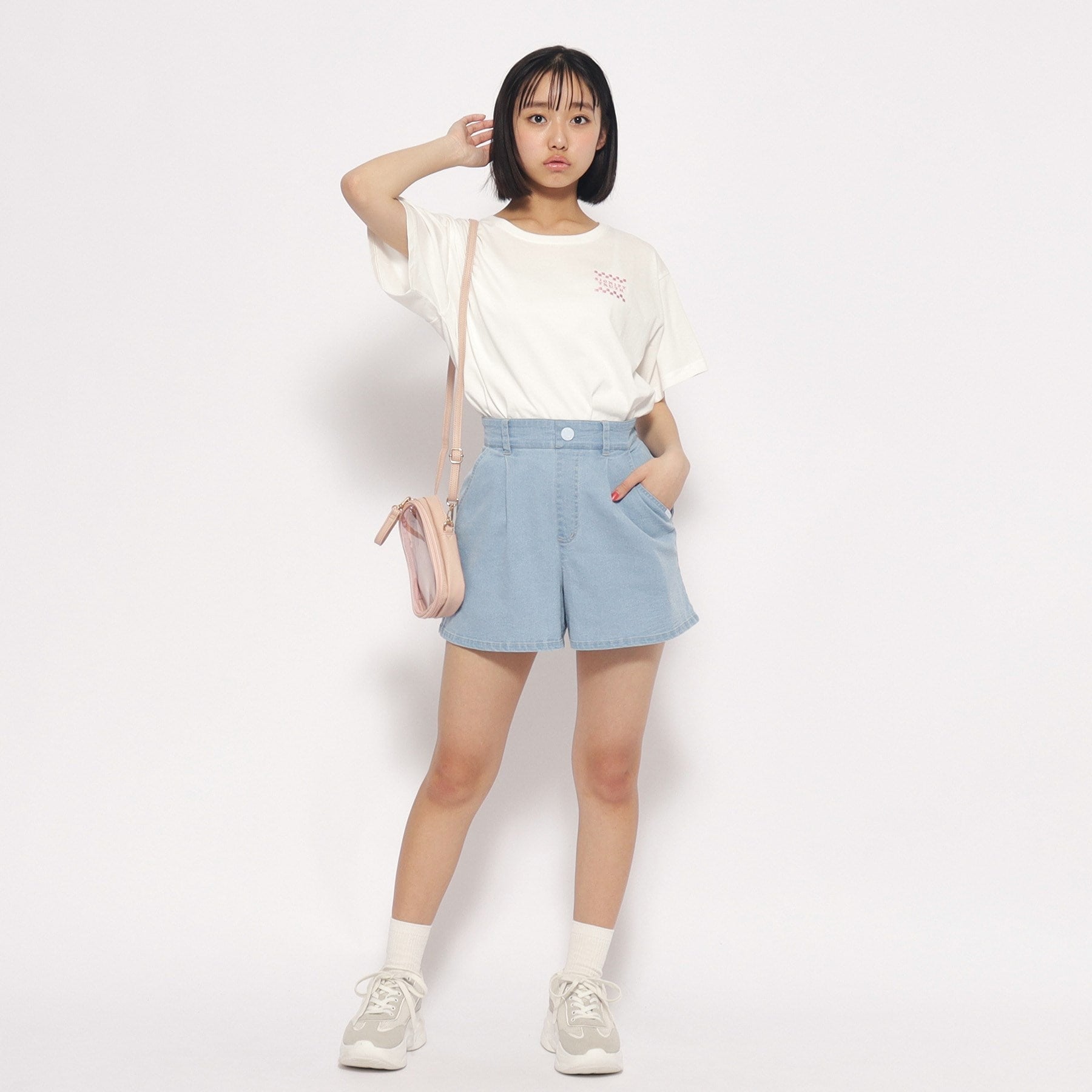 ピンク ラテ PINK-latte 【接触冷感機能付き・130サイズあり】ショートパンツ