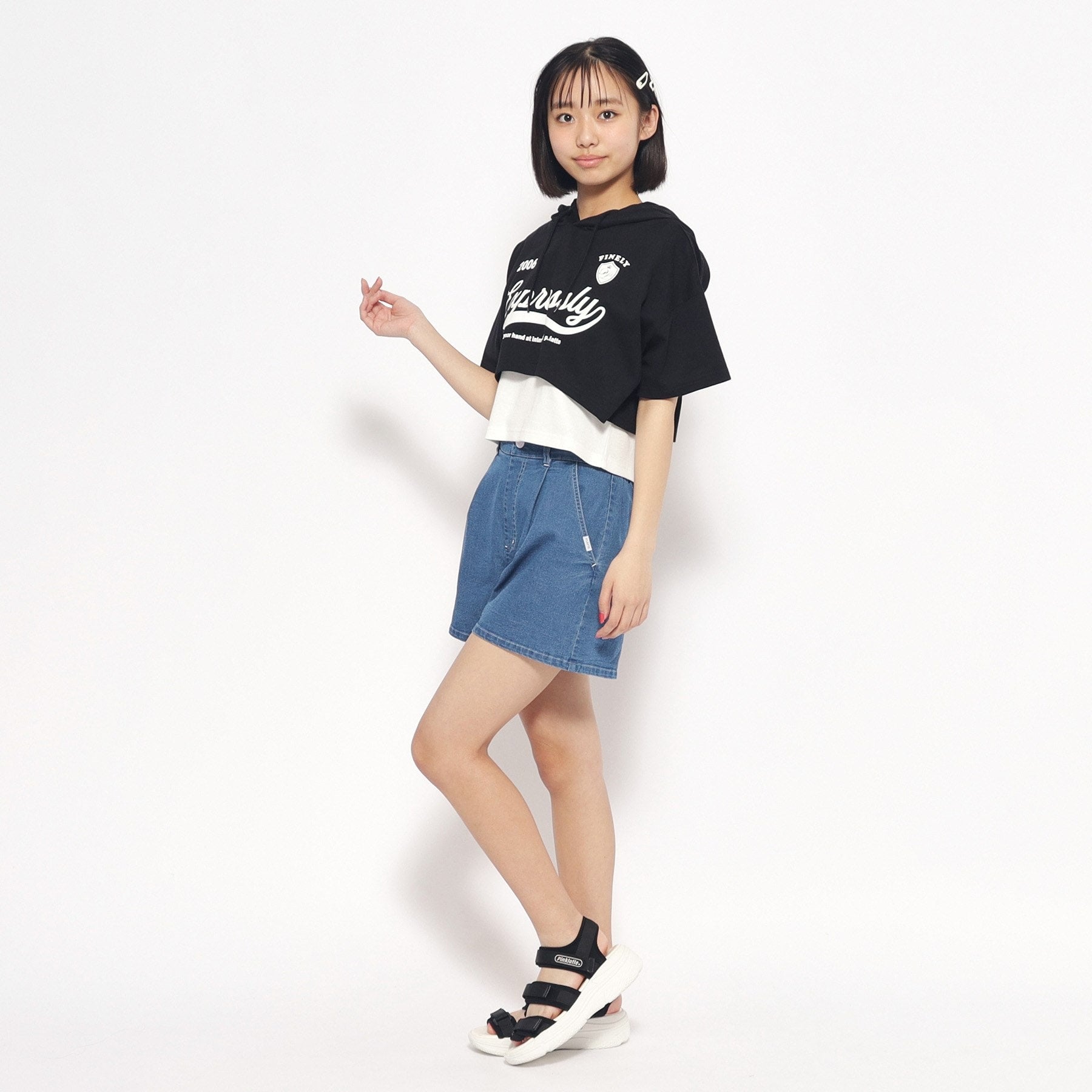 ピンク ラテ PINK-latte 【接触冷感機能付き・130サイズあり】ショートパンツ