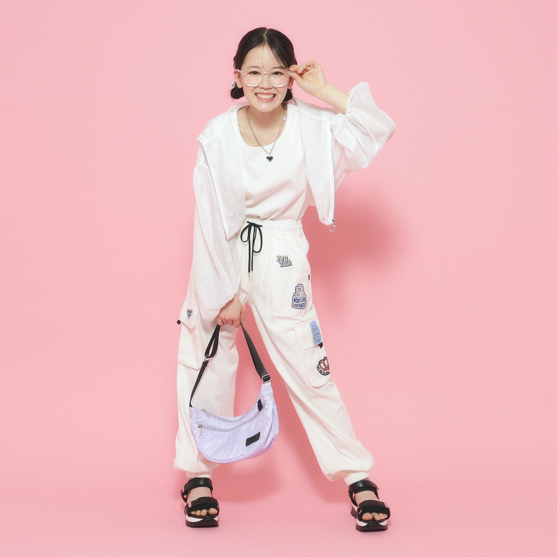 ピンク ラテ PINK-latte カットメッシュZIPパーカー （ピンク(071)） ピンク(071)