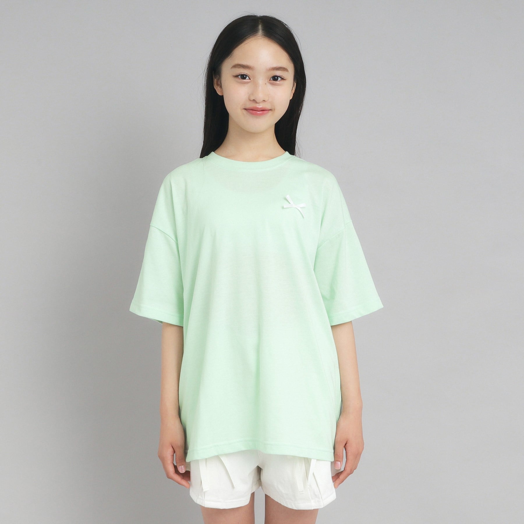 ピンク ラテ PINK-latte バックフォトプリントTシャツ