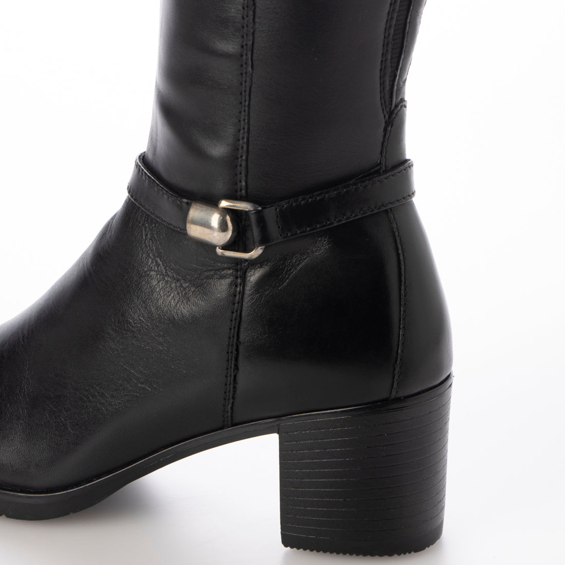PIEDI NUDI genuine leather belted long boots