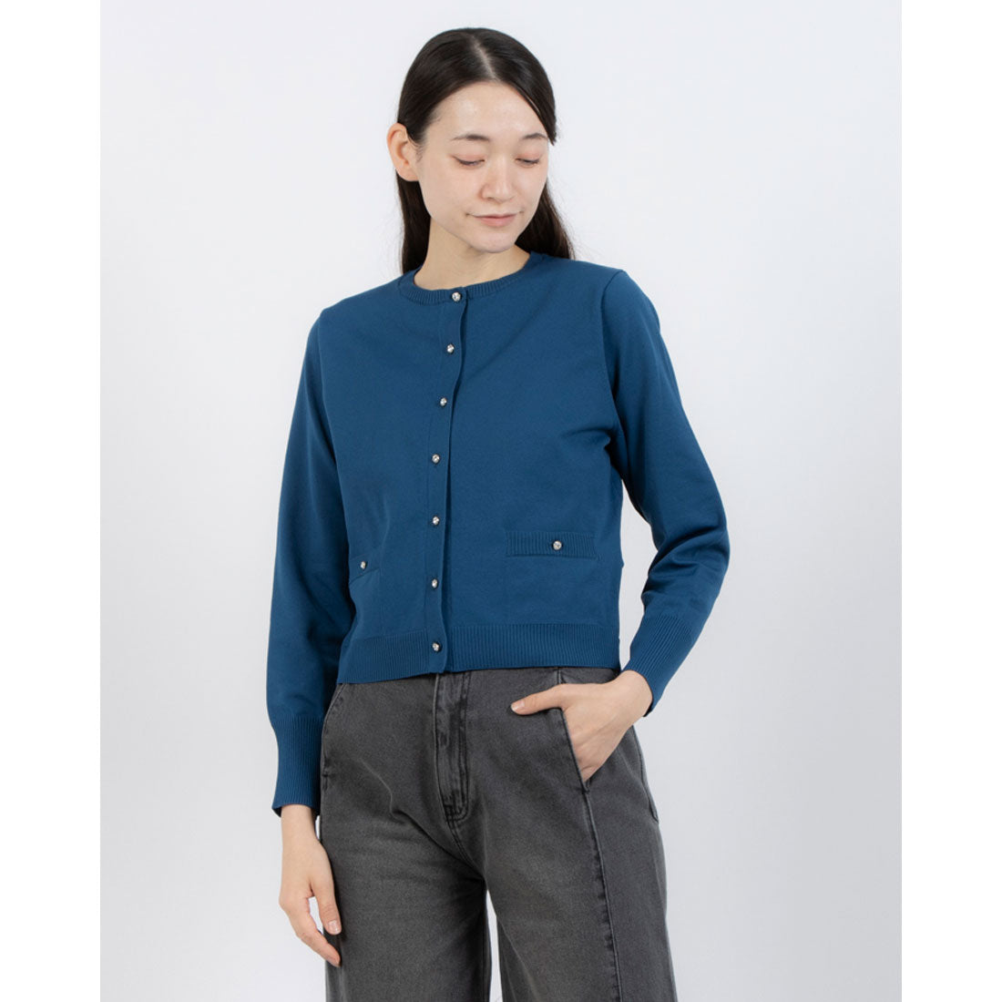 Pizzo Bianco Cardigan with Glass Buttons
