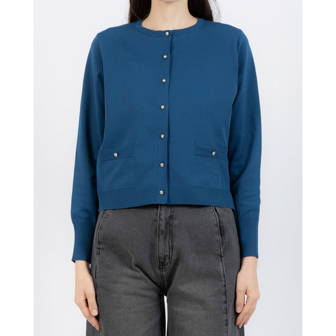 Pizzo Bianco Cardigan with Glass Buttons