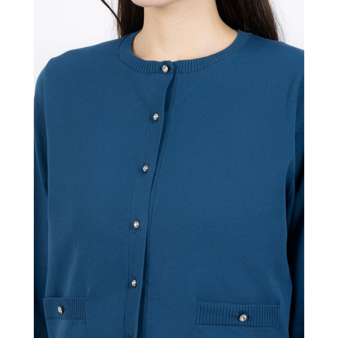 Pizzo Bianco Cardigan with Glass Buttons