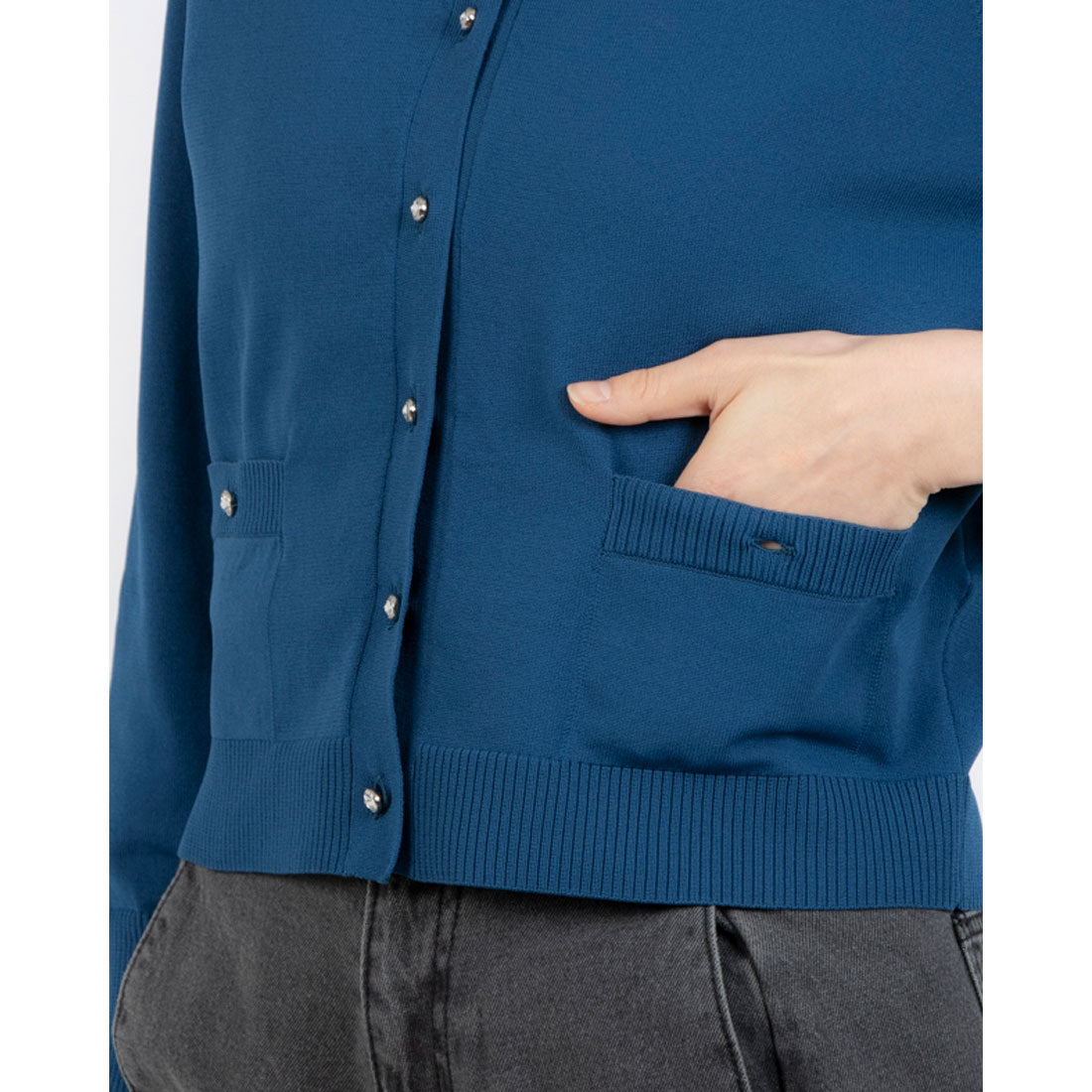 Pizzo Bianco Cardigan with Glass Buttons