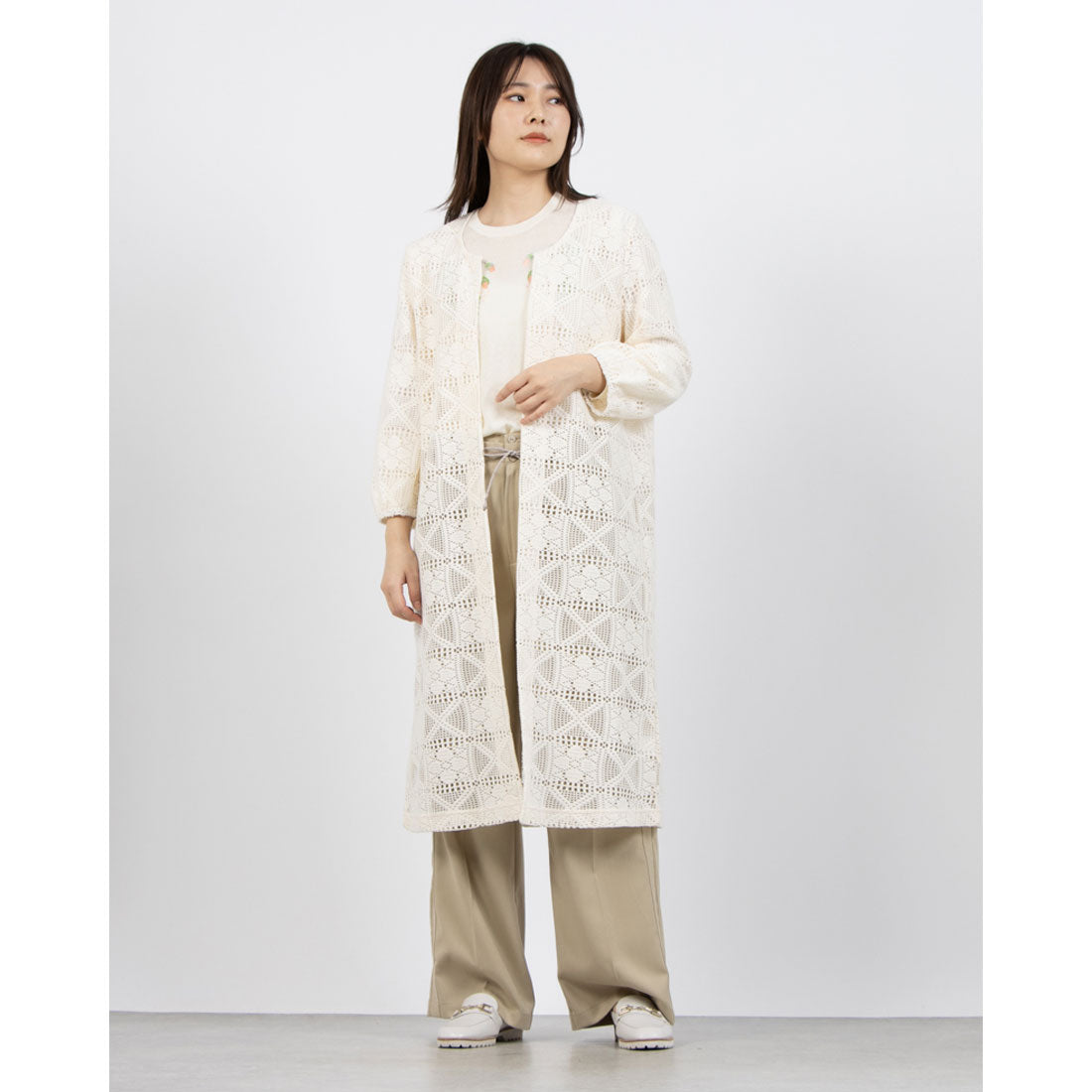 Pizzo Bianco Ruffle Lace Cardigan