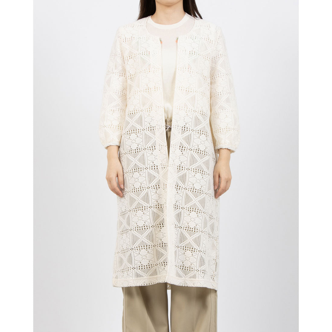 Pizzo Bianco Ruffle Lace Cardigan