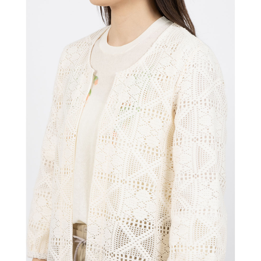 Pizzo Bianco Ruffle Lace Cardigan