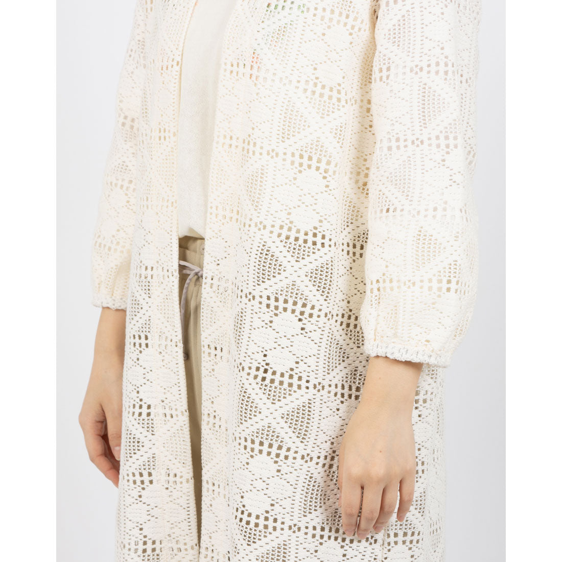 Pizzo Bianco Ruffle Lace Cardigan