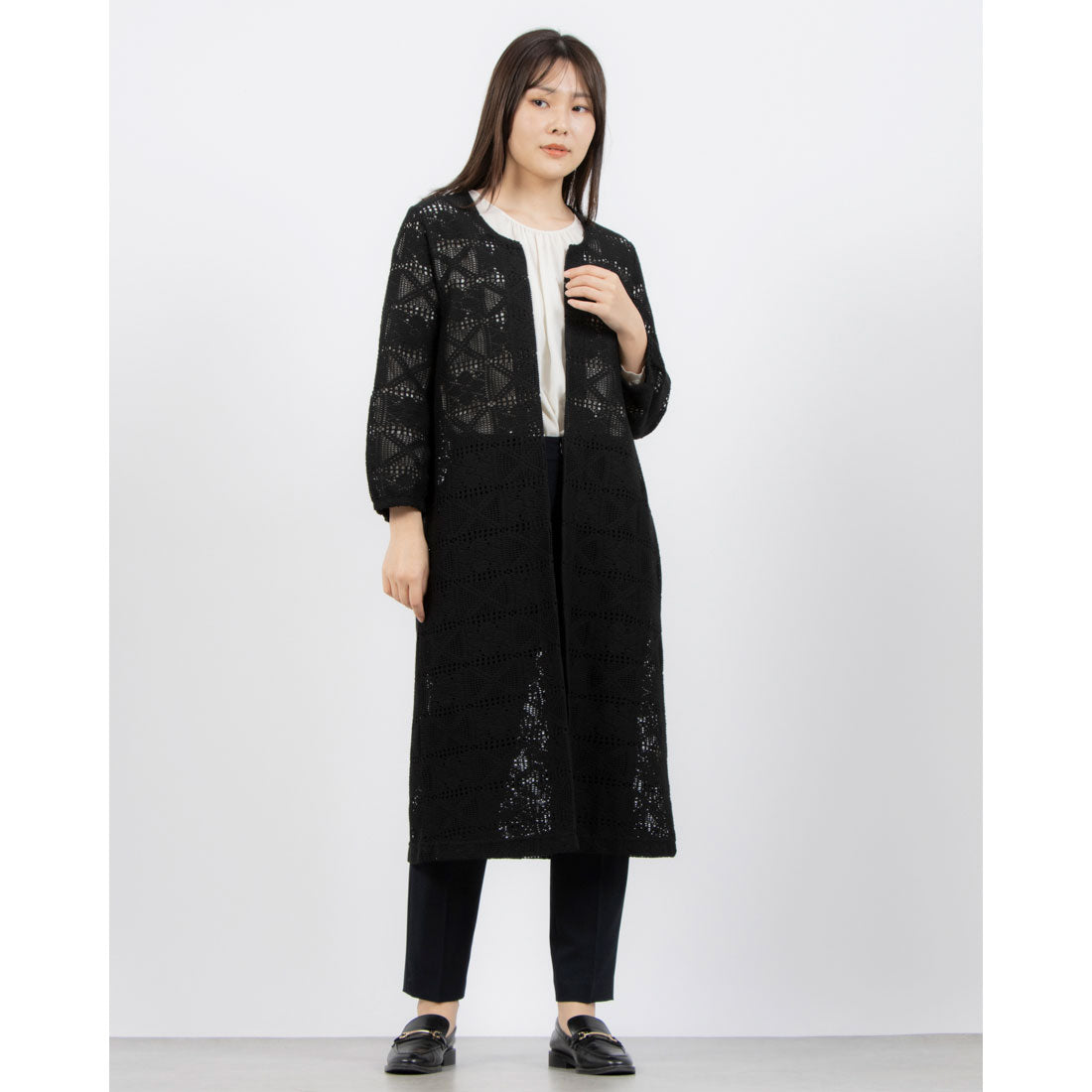 Pizzo Bianco Ruffle Lace Cardigan
