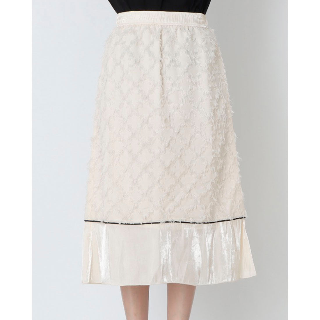 ピッツオ ビアンコ Pizzo Bianco カットジャガードスカート （ベージュ） ベージュ