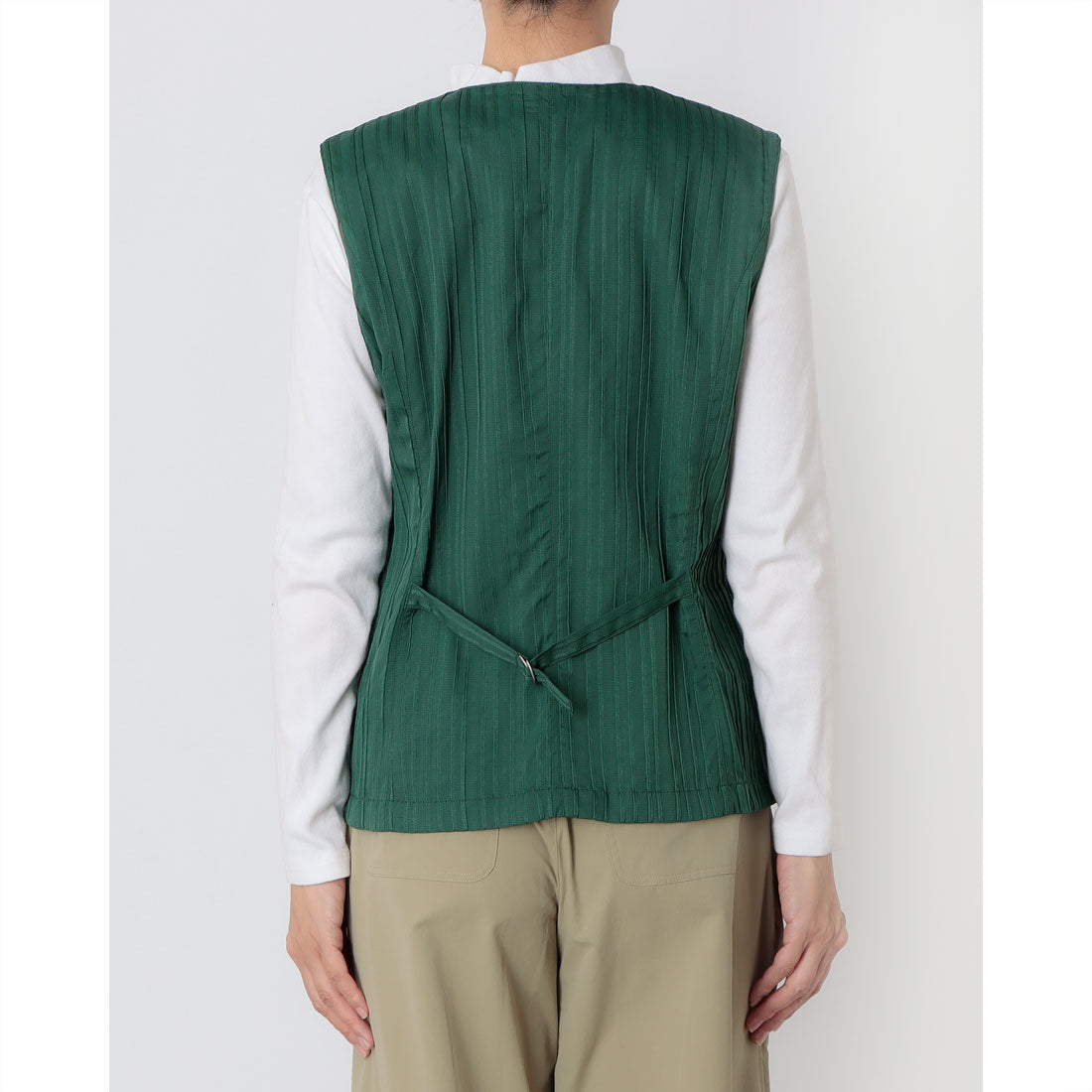 ピッツオ ビアンコ Pizzo Bianco ストレッチストライプジレ （グリーン） グリーン