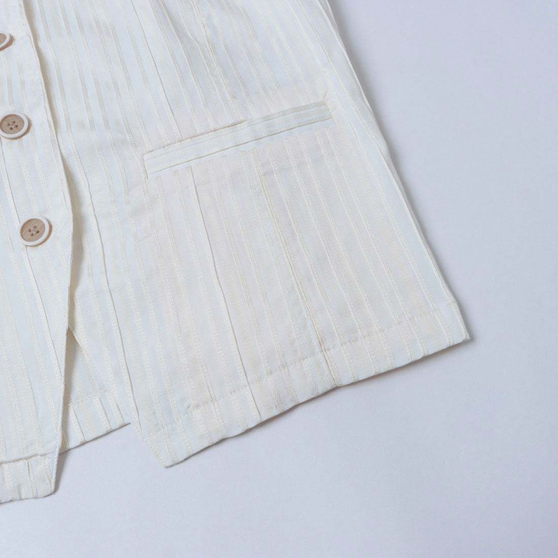 ピッツオ ビアンコ Pizzo Bianco ストレッチストライプジレ （グリーン） グリーン