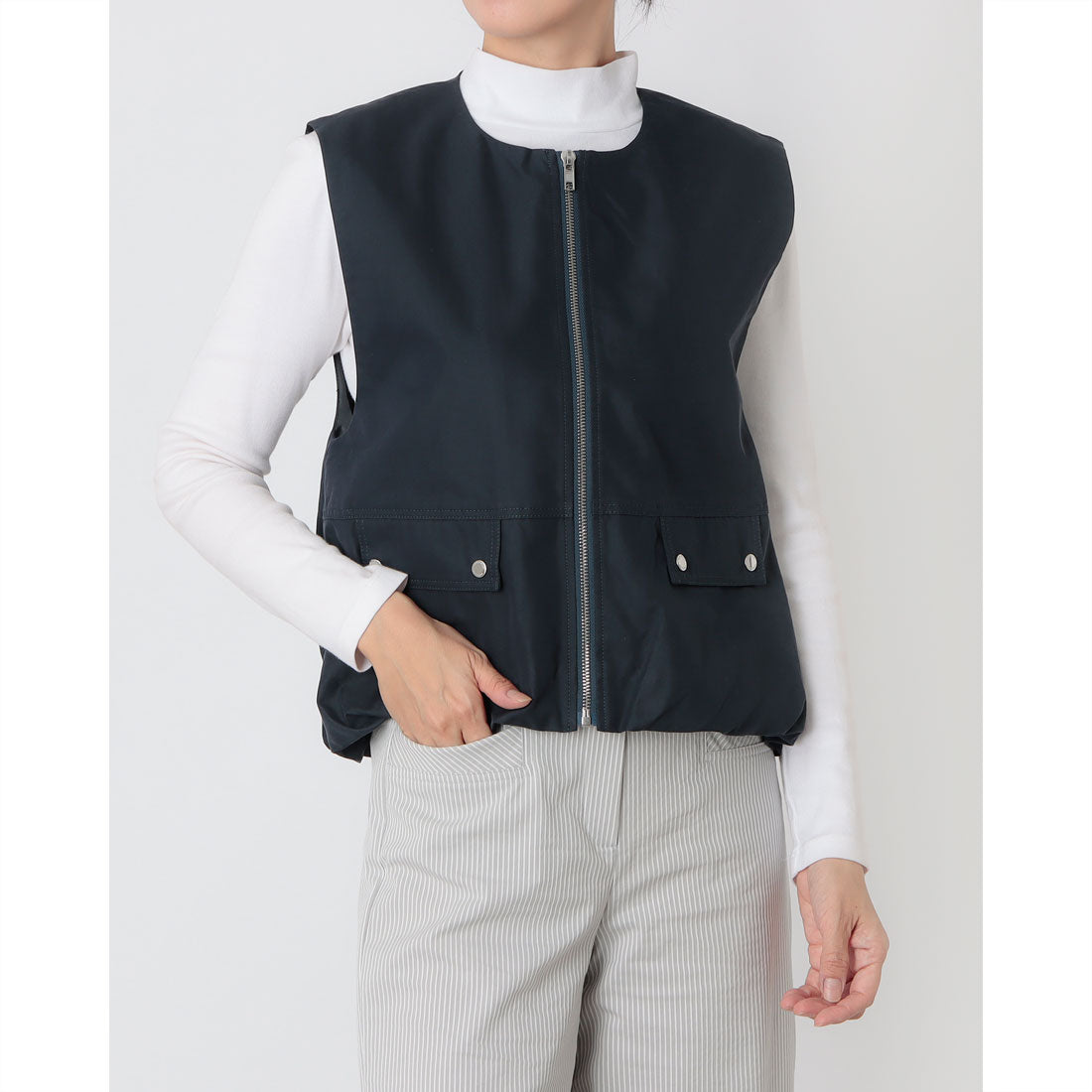 ピッツオ ビアンコ Pizzo Bianco コットンギャバジレ （ネイビー） ネイビー