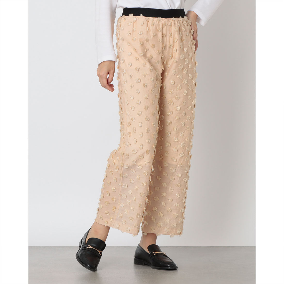 ピッツオ ビアンコ Pizzo Bianco カットジャガードパンツ （ベージュ） ベージュ