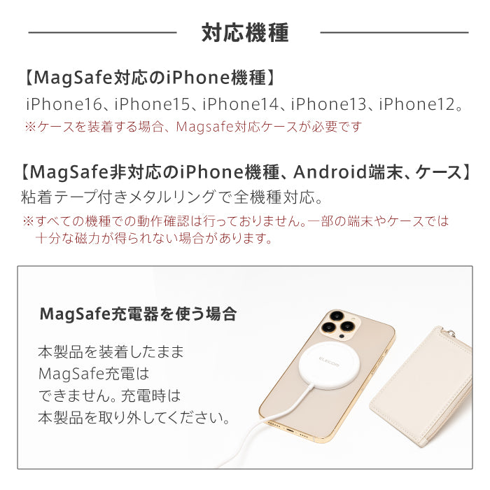 ピタング pitang magsafe カードケース 1枚 薄型 財布 小銭入れ L字ファスナー スマホグリップ スタンド機能 マグセーフ対応 iPhone アンドロイド （ブルー） ブルー